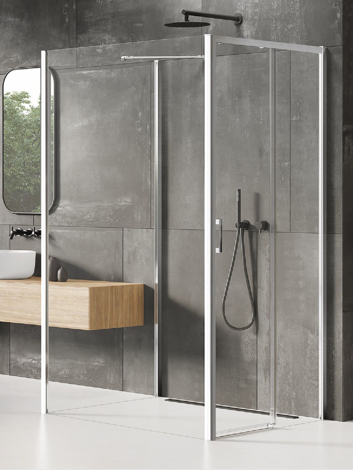 New Trendy Prime Dusche 110x90 cm rechteckig chrom Glanz/durchsichtiges Glas K-0886