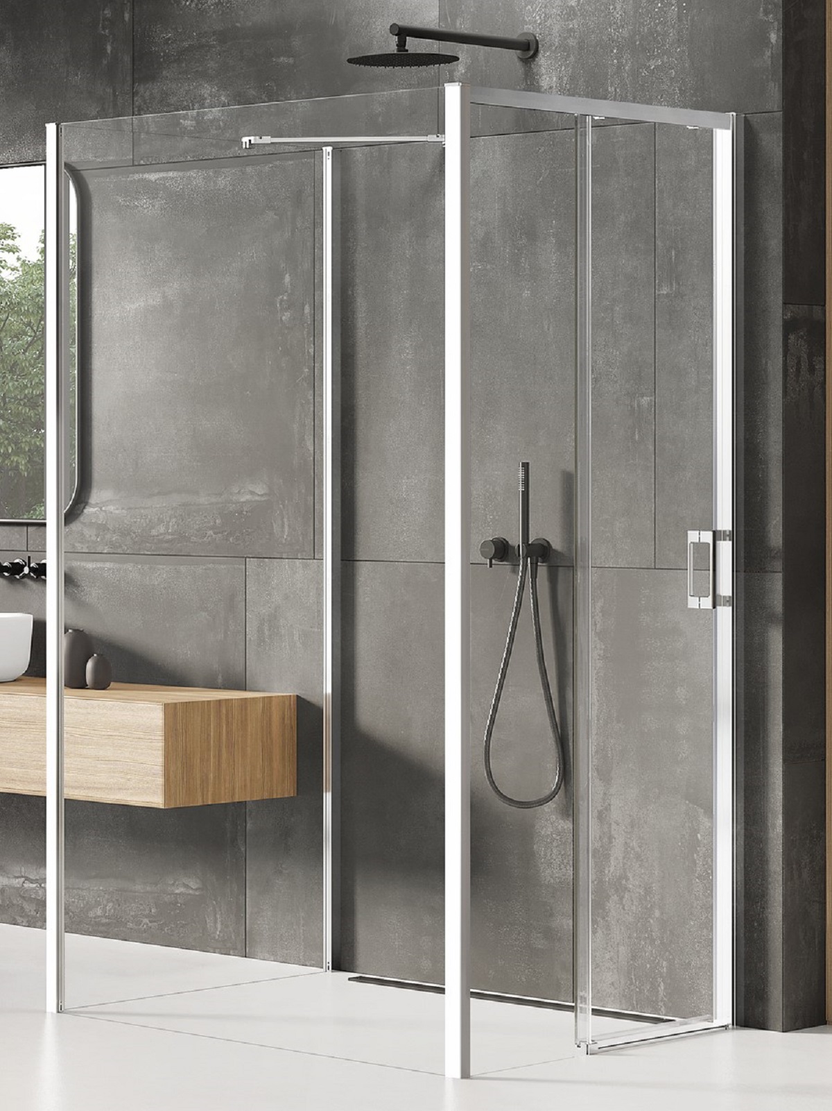 New Trendy Prime Dusche 120x110 cm rechteckig chrom Glanz/durchsichtiges Glas K-1591