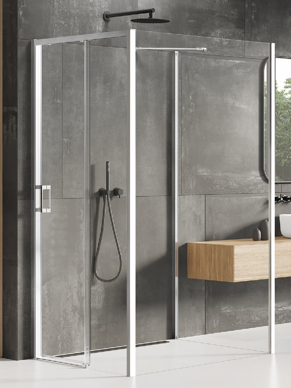New Trendy Prime Dusche 120x100 cm rechteckig chrom Glanz/durchsichtiges Glas K-1275