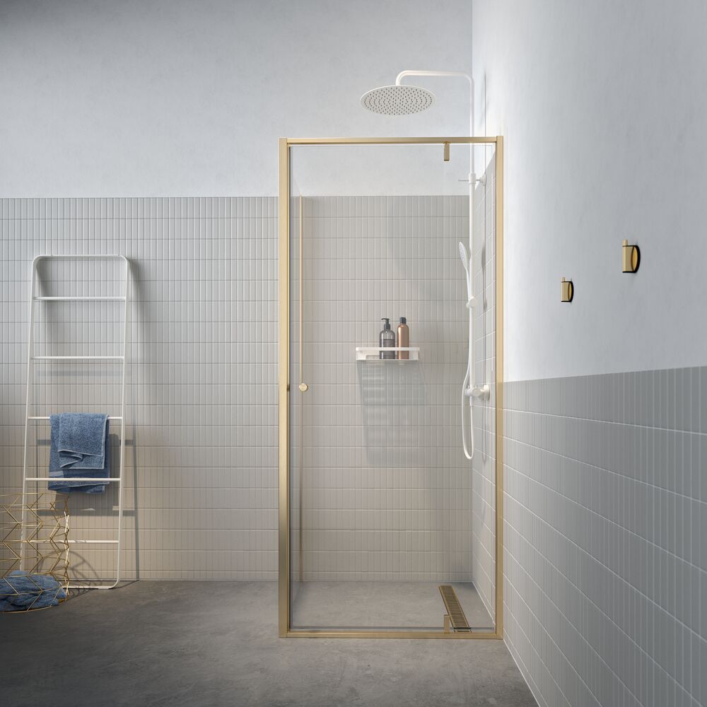 Sealskin Contour Dusche 90x90 cm quadratisch gold gebürstet/durchsichtiges Glas CD180906495100