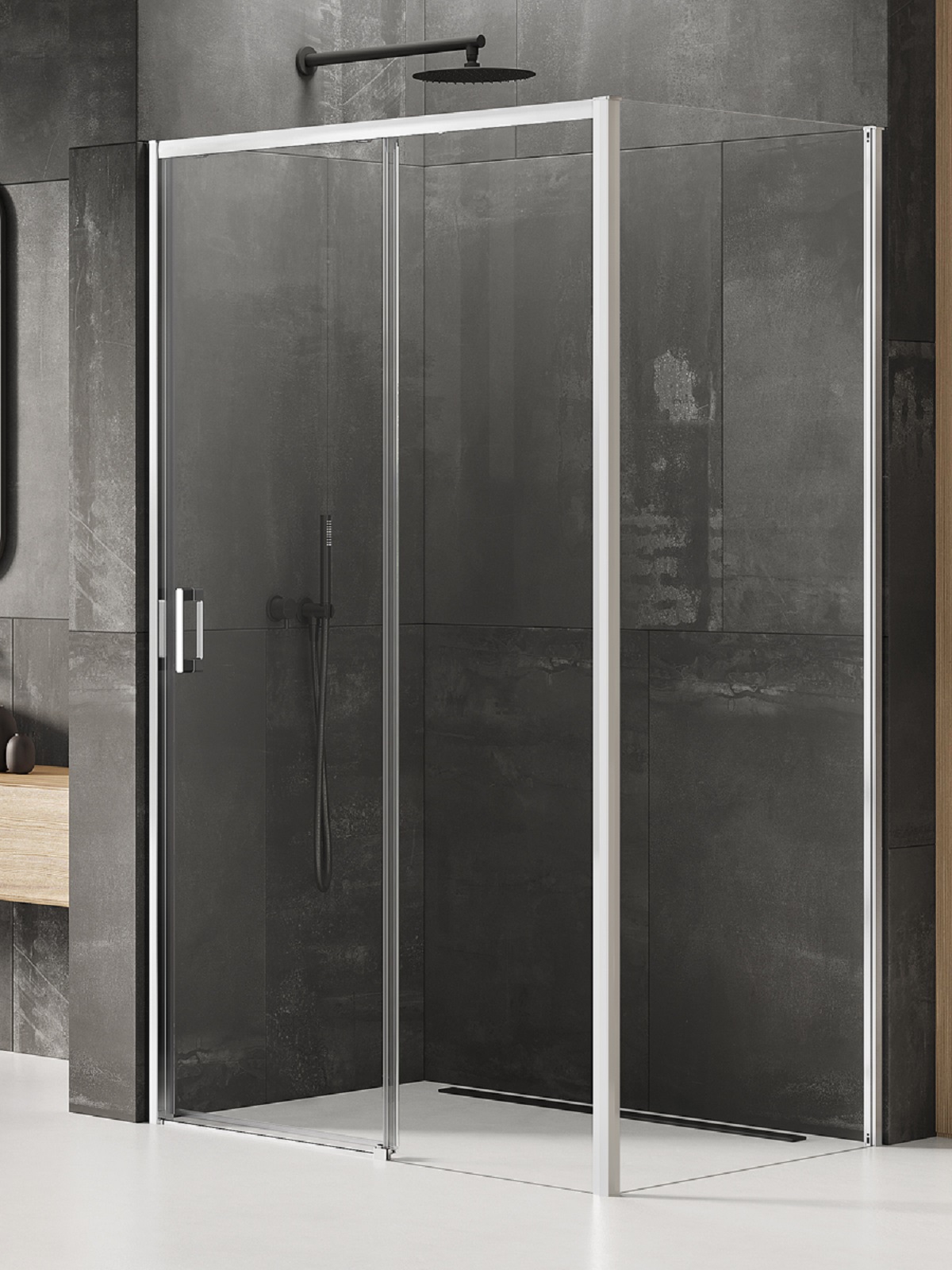 New Trendy Prime Dusche 110x90 cm rechteckig chrom Glanz/durchsichtiges Glas K-1230