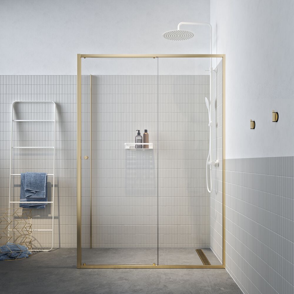 Sealskin Contour Dusche 140x90 cm rechteckig gold gebürstet/durchsichtiges Glas CD101496495100