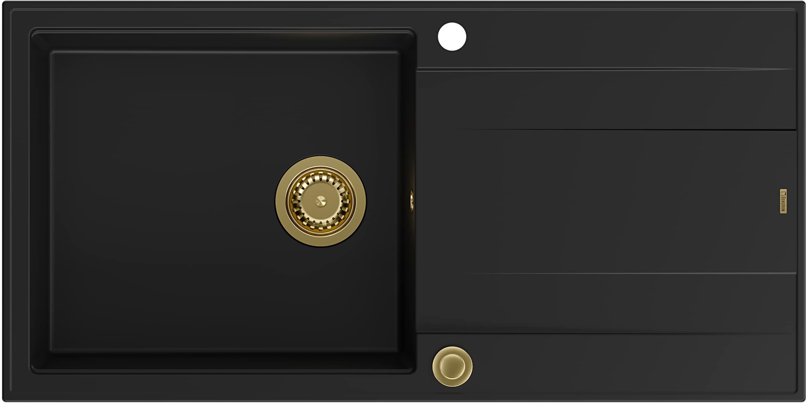 Quadron Evan GraniteQ-Spüle 100x50 cm schwarz HCQE10050U7_PVDG1_P2O