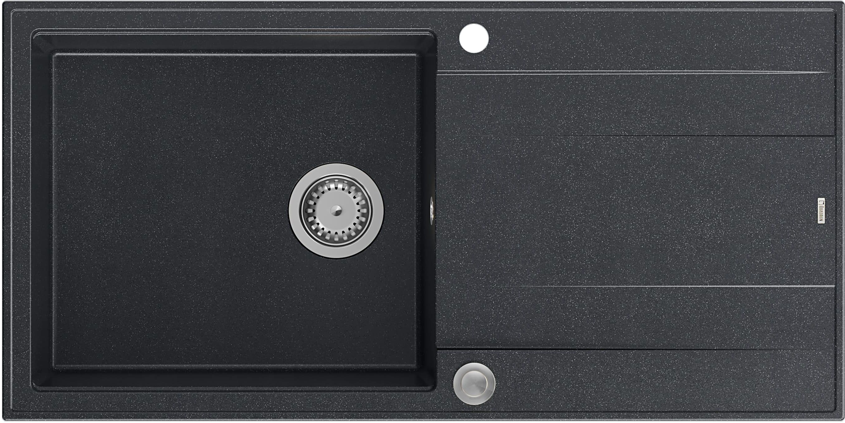 Quadron Evan GraniteQ-Spüle 100x50 cm schwarz HCQE10050U8_BS_P2O