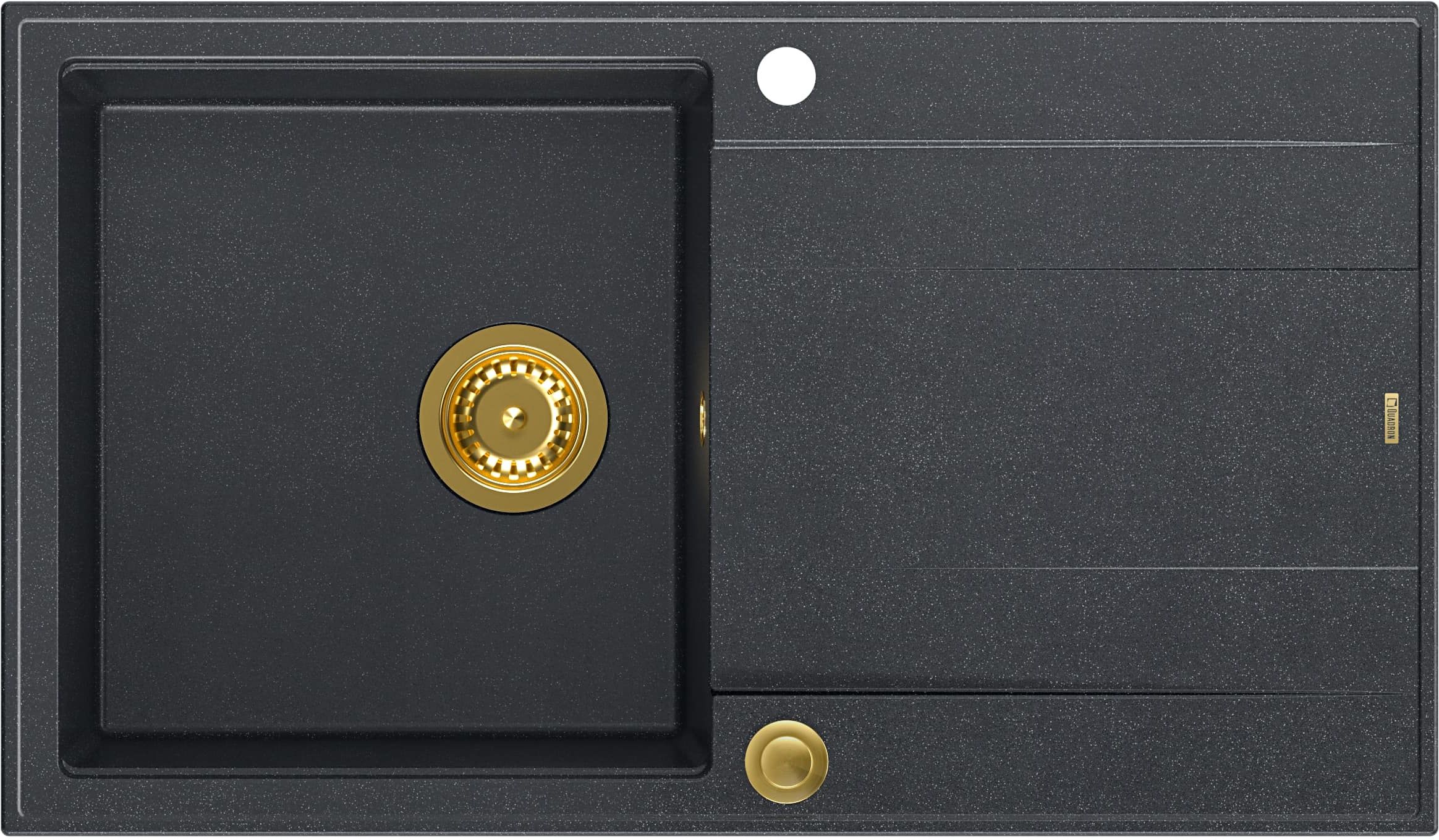 Quadron Evan GraniteQ-Spüle 86x50 cm schwarz HCQE8650U8_PVDG1_P2O