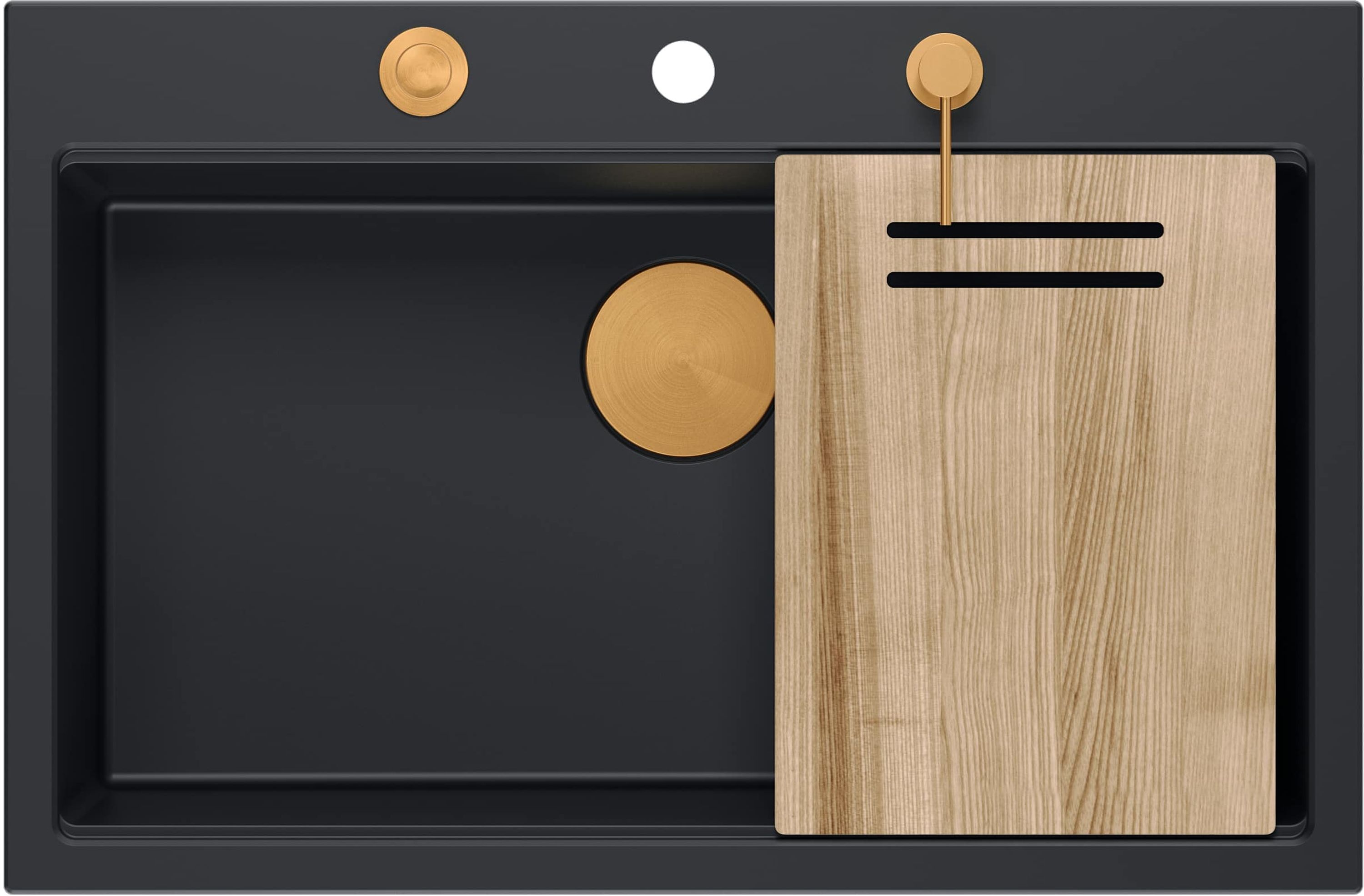 Quadron Marc GraniteQ-Spüle 76x50 cm schwarz HQM7650U7_PVDC1