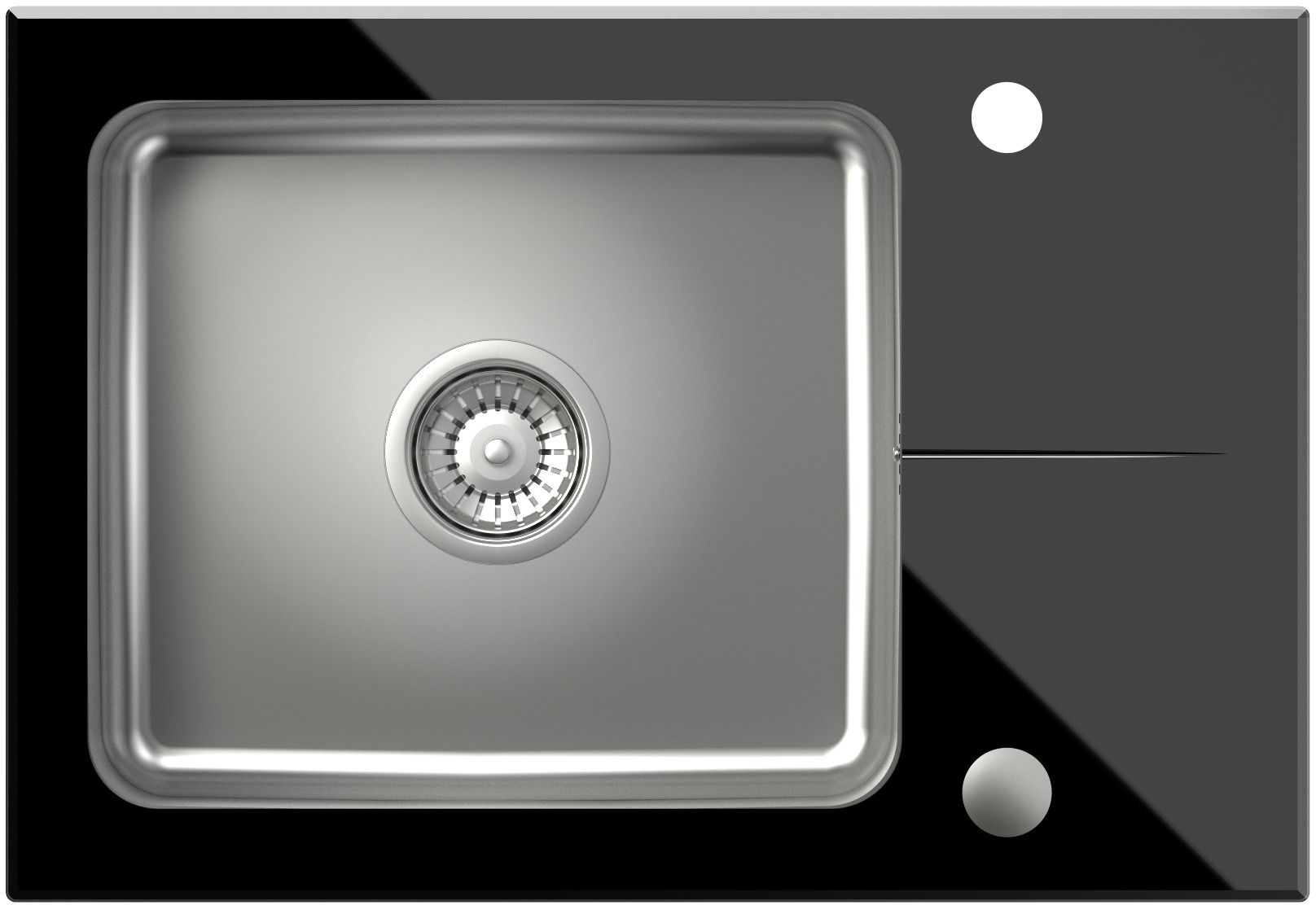 Quadron Hugh Waschbecken aus Glas und Stahl 64x44 cm schwarz ST3564SC1BS