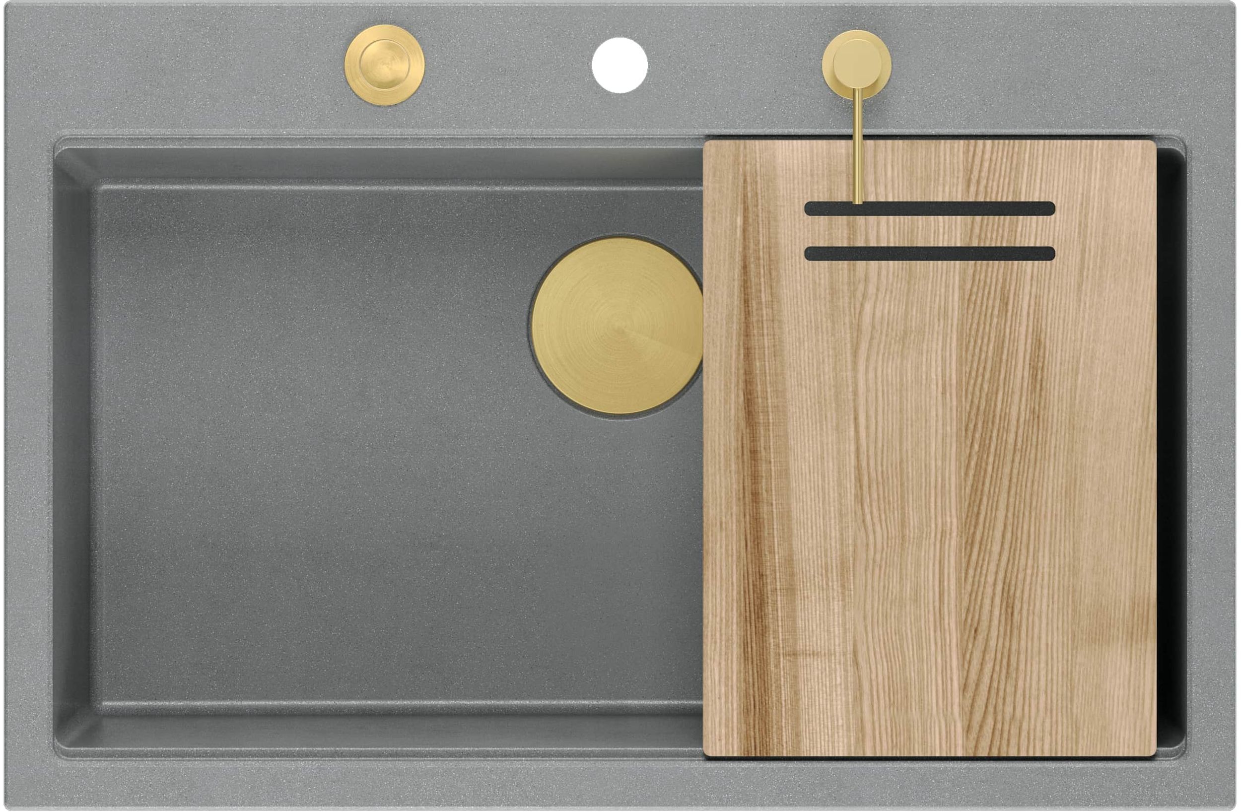 Quadron Marc GraniteQ-Spüle 76x50 cm grau/graphit/onyx HQM7650U5_PVDG1