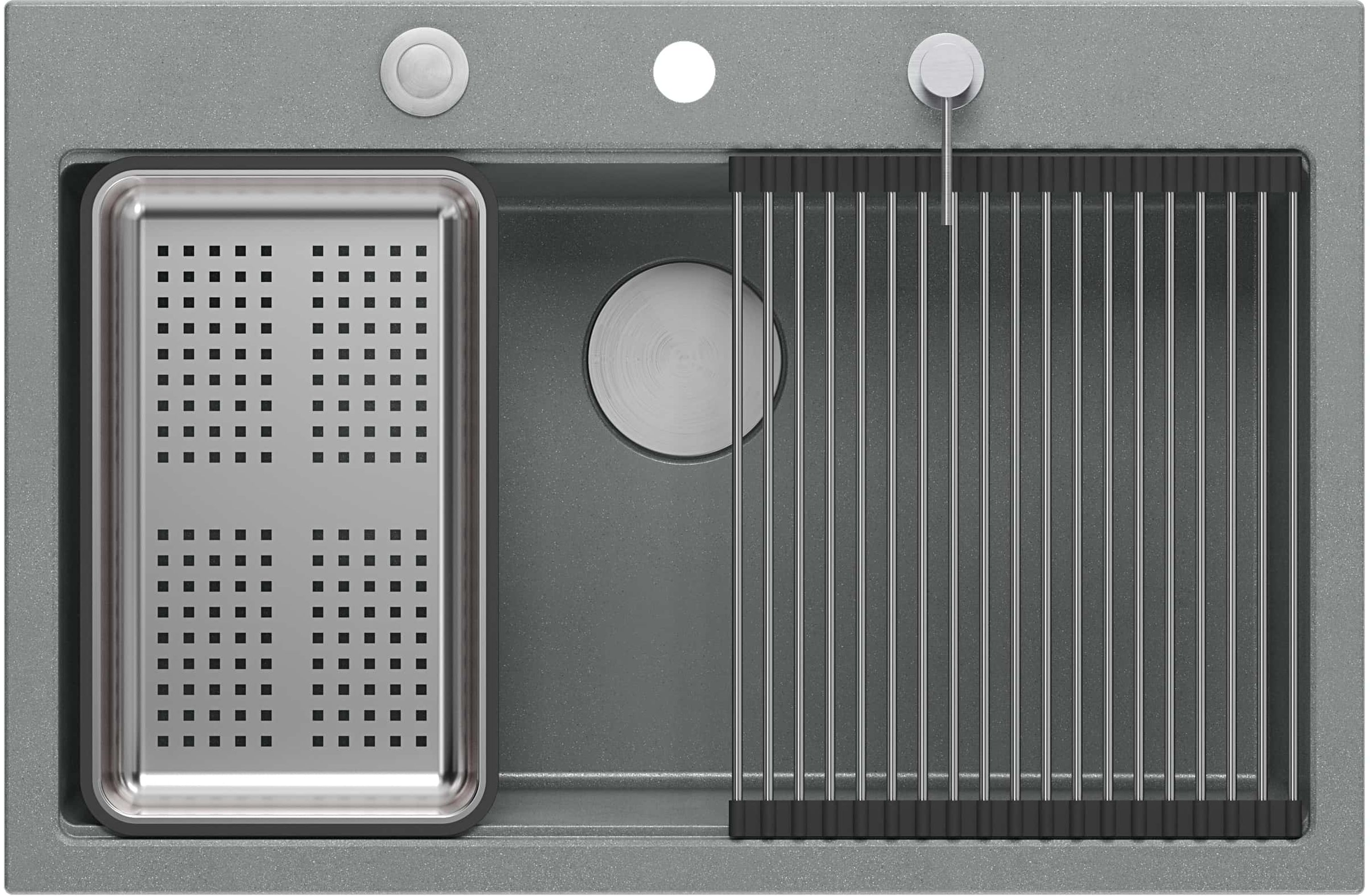 Quadron Marc GraniteQ-Spüle 76x50 cm grau/graphit/onyx HQM7650U5_BS