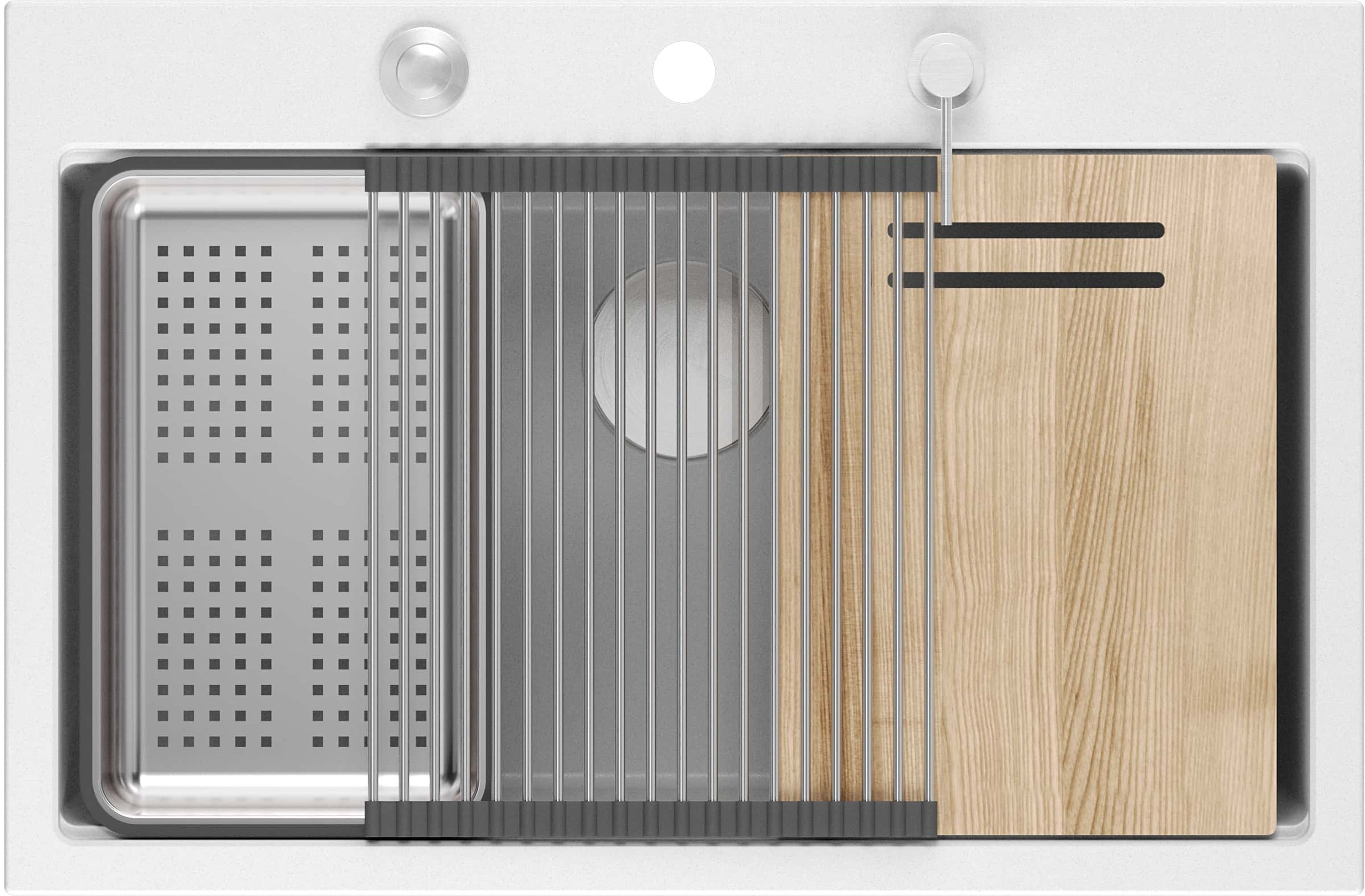 Quadron Marc GraniteQ-Spüle 76x50 cm weiß HQM7650U1_BS