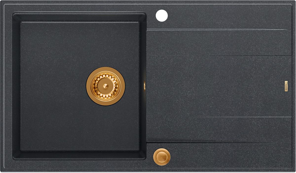Quadron Evan GraniteQ-Spüle 86x50 cm schwarz HCQE8650U8_PVDC1_P2O