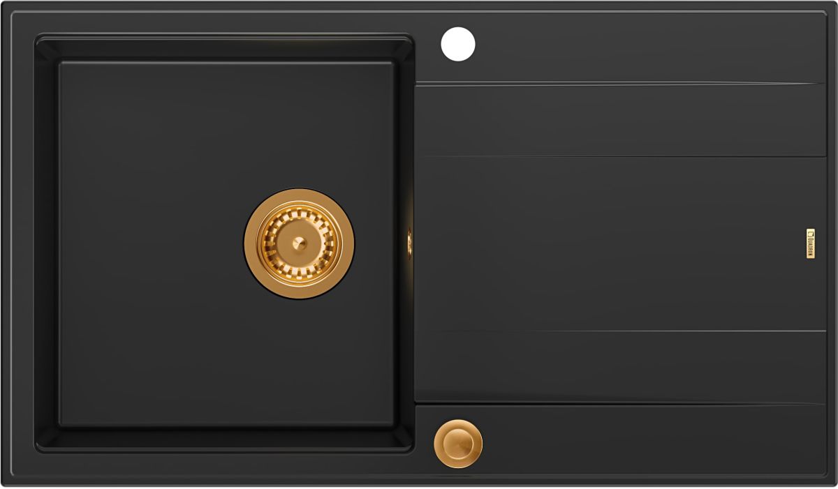 Quadron Evan GraniteQ-Spüle 86x50 cm schwarz HCQE8650U7_PVDC1_P2O