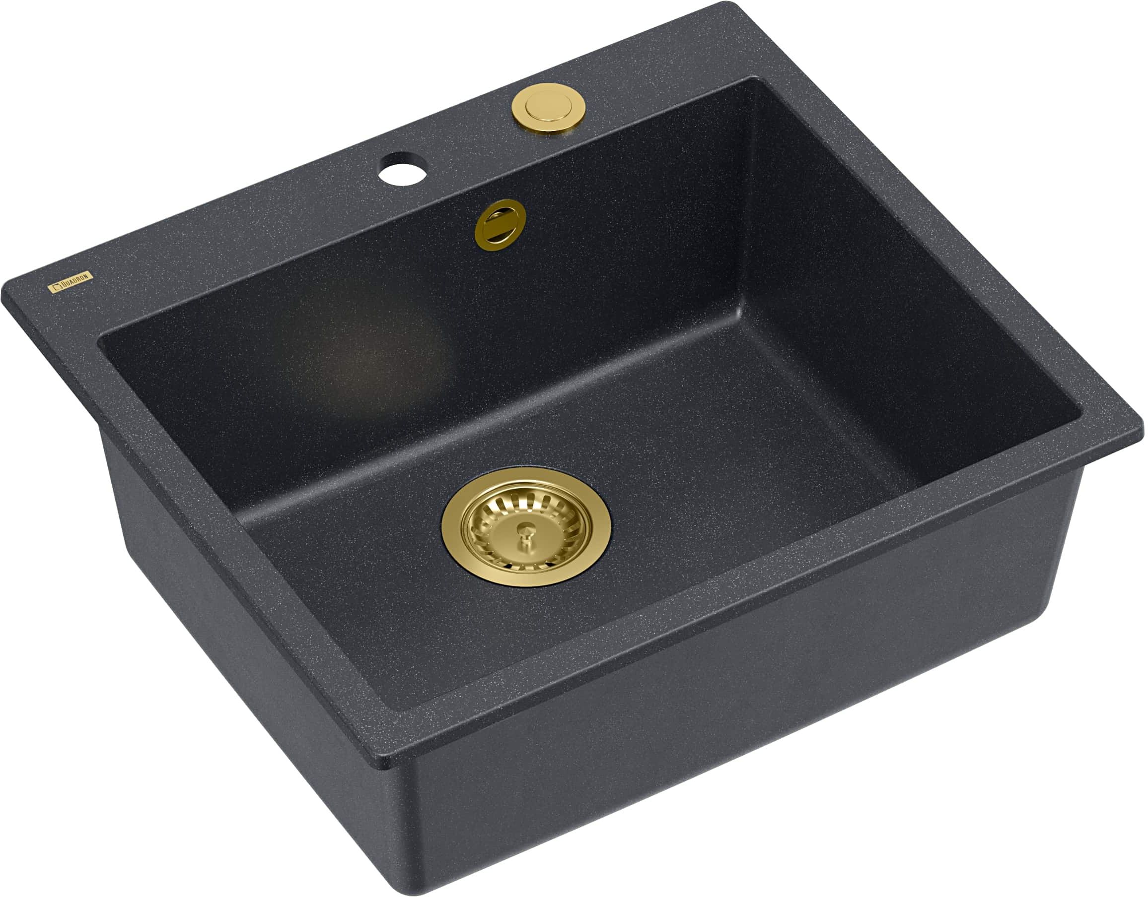 Quadron Morgan GraniteQ-Spüle 57x50 cm schwarz HB8304U8-G1_P2O
