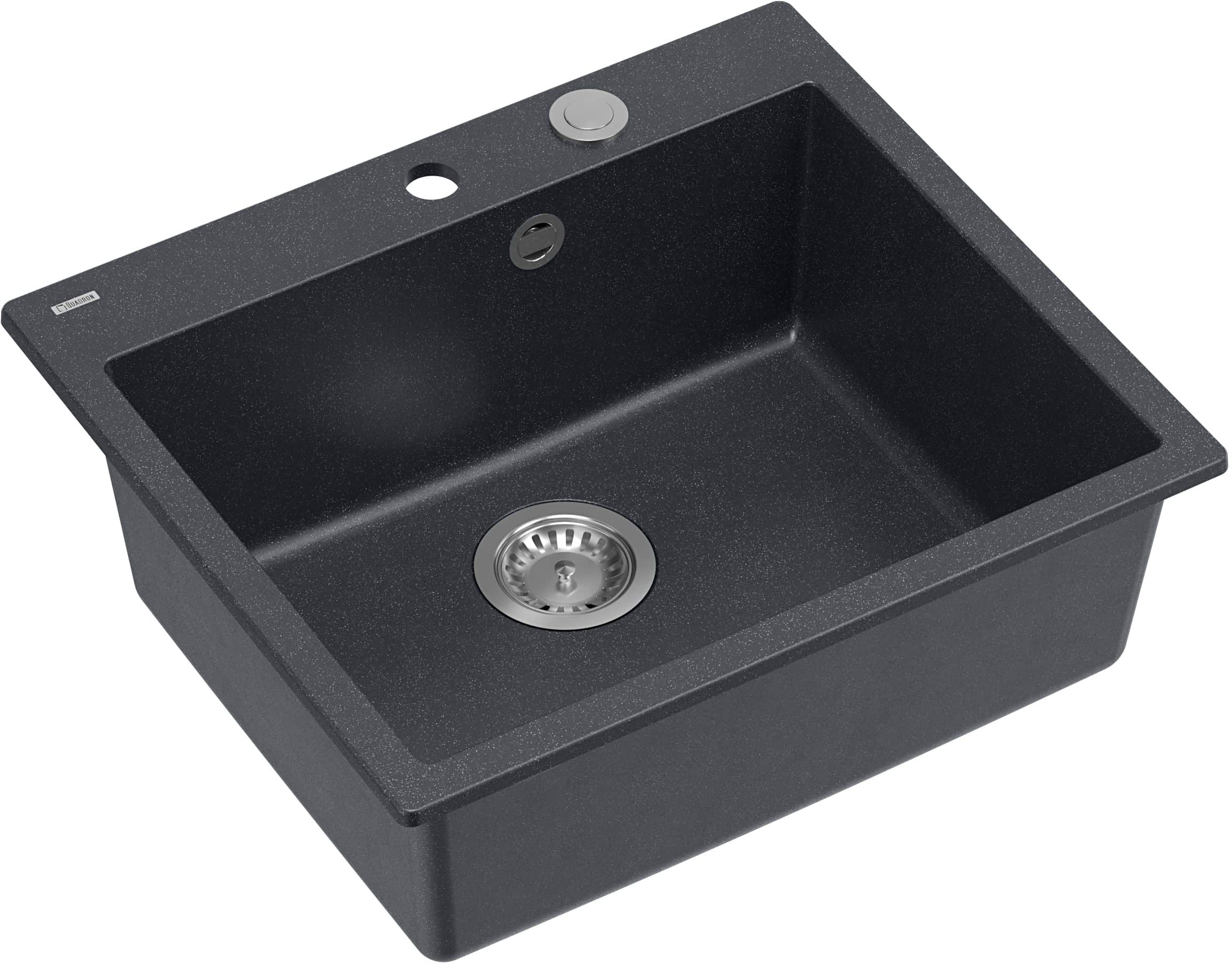 Quadron Morgan GraniteQ-Spüle 57x50 cm schwarz HB8304U8-BS_P2O