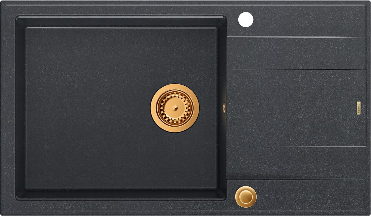 Quadron Evan GraniteQ-Spüle 86x50 cm schwarz HCQE58650U8_PVDC1_P2O
