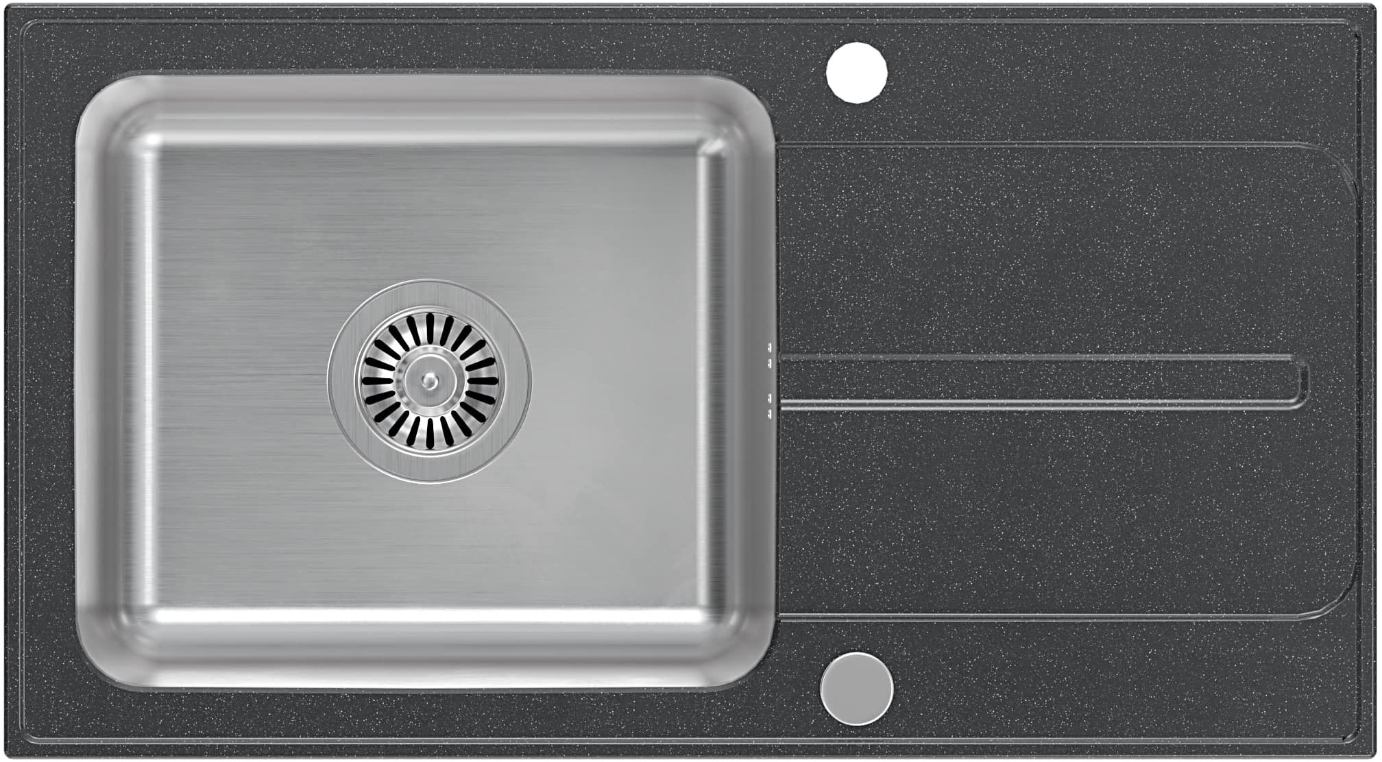 Quadron Ralph Waschbecken aus Granit und Stahl 78x43 cm schwarz FUS_R7843CZ