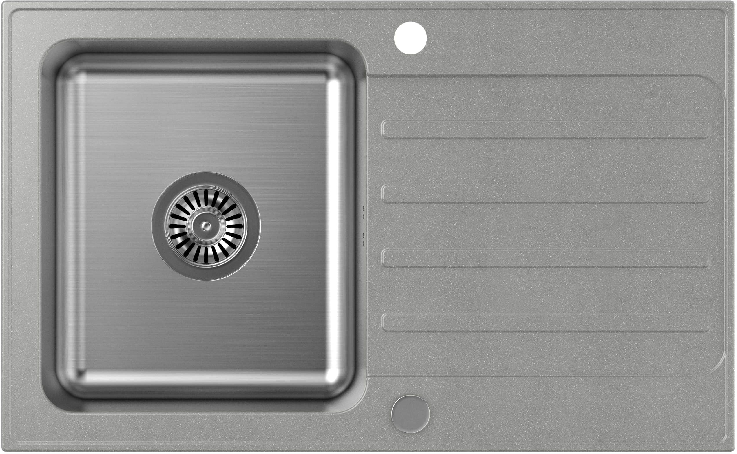 Quadron Kenneth Waschbecken aus Granit und Stahl 78x48 cm grau/graphit/onyx FUS_K7848SZ