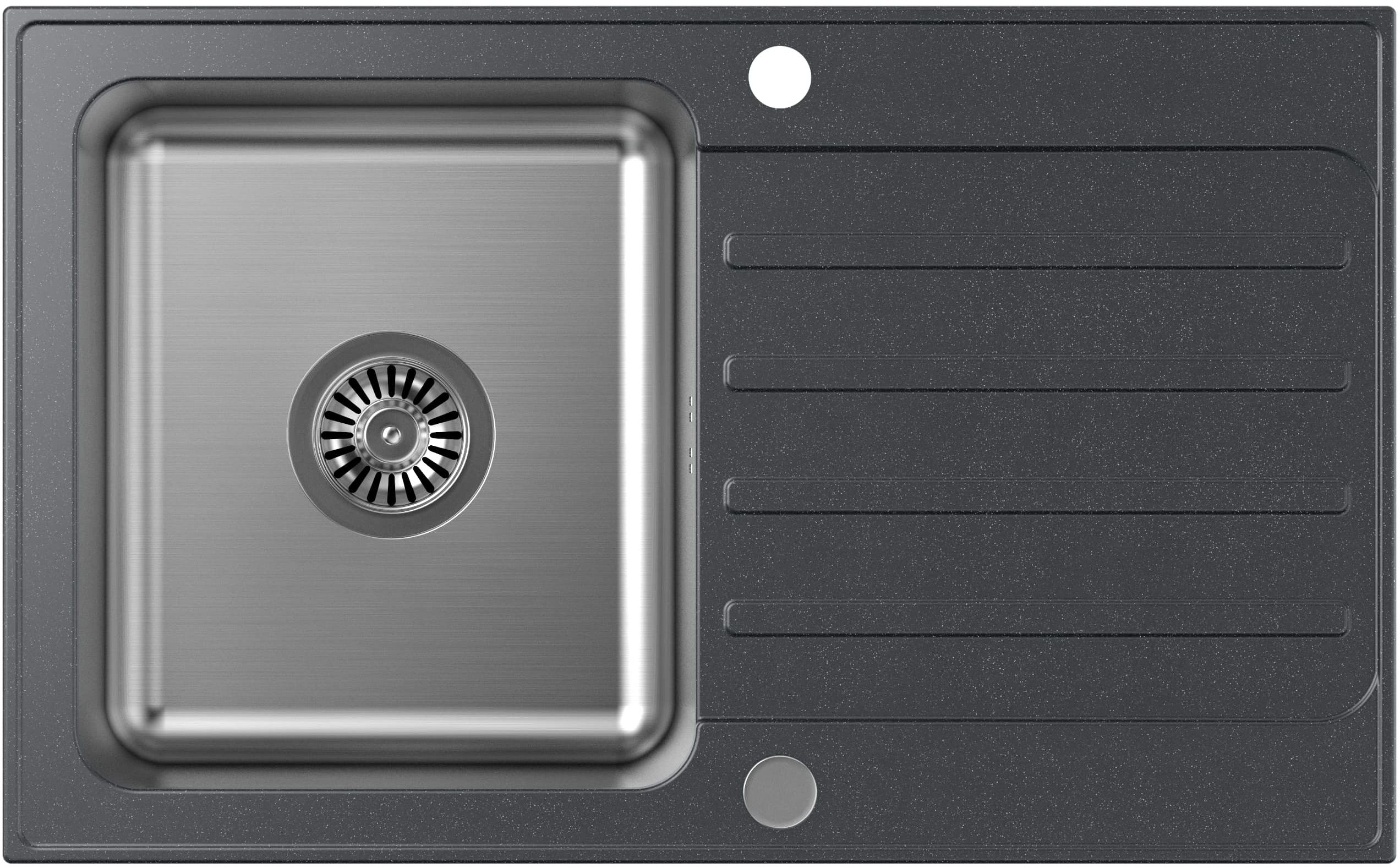 Quadron Kenneth Waschbecken aus Granit und Stahl 78x48 cm schwarz FUS_K7848CZ