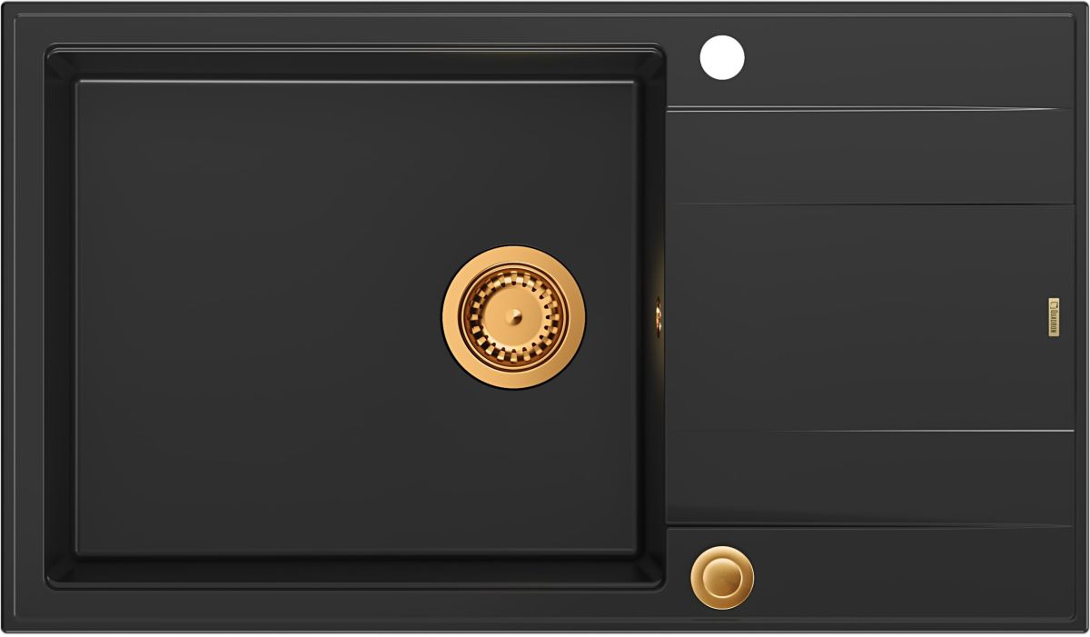 Quadron Evan GraniteQ-Spüle 86x50 cm schwarz HCQE58650U7_PVDC1_P2O