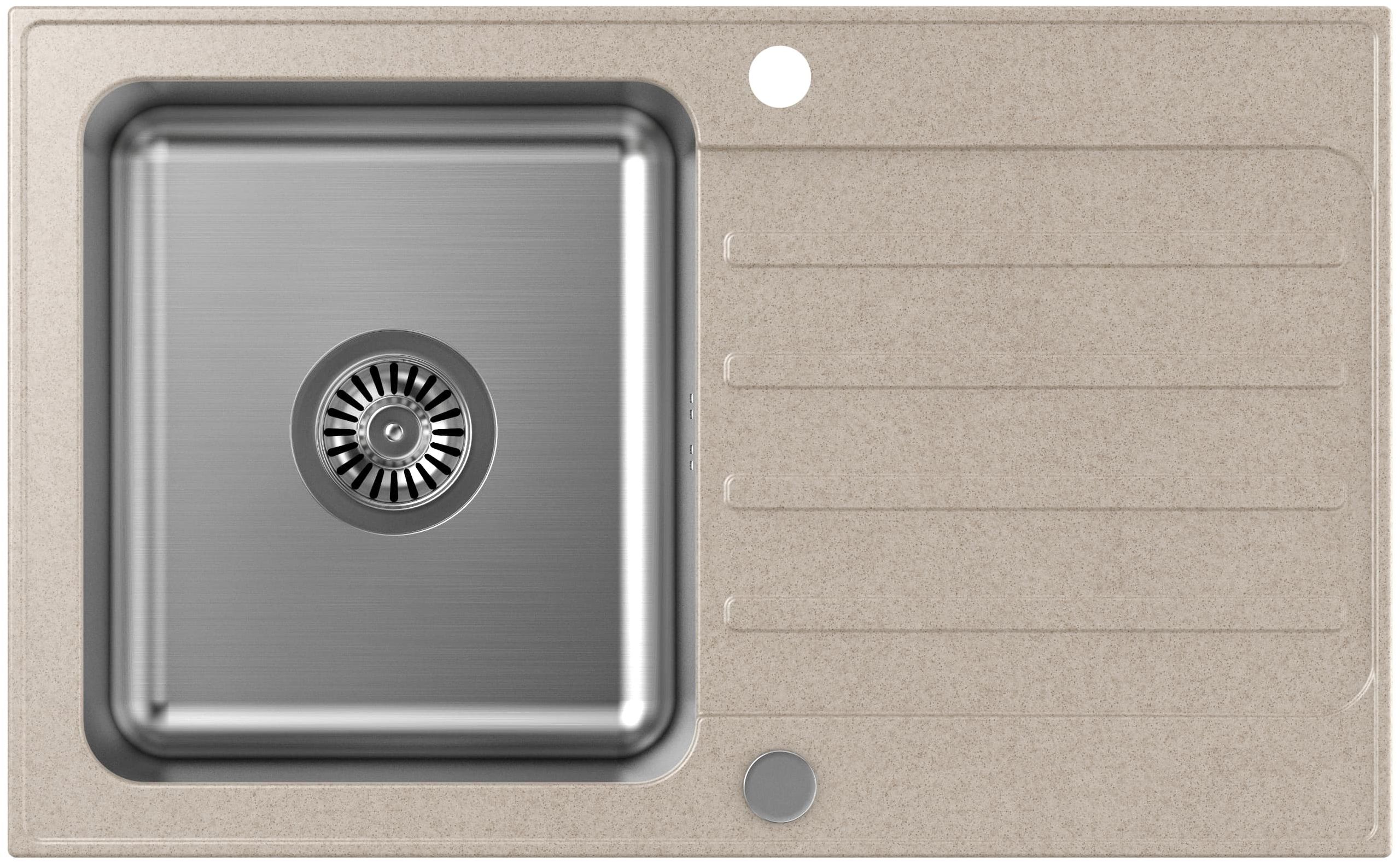 Quadron Kenneth Waschbecken aus Granit und Stahl 78x48 cm beige FUS_K7848BE