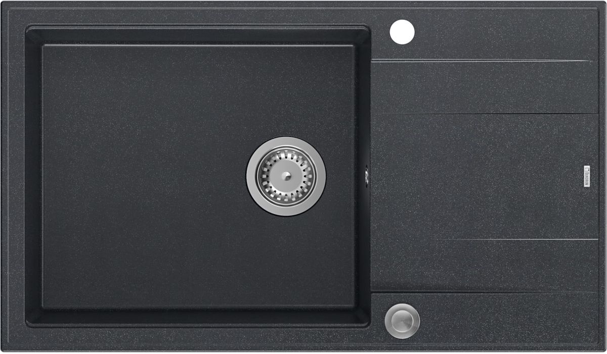 Quadron Evan GraniteQ-Spüle 86x50 cm schwarz HCQE58650U8_BS_P2O