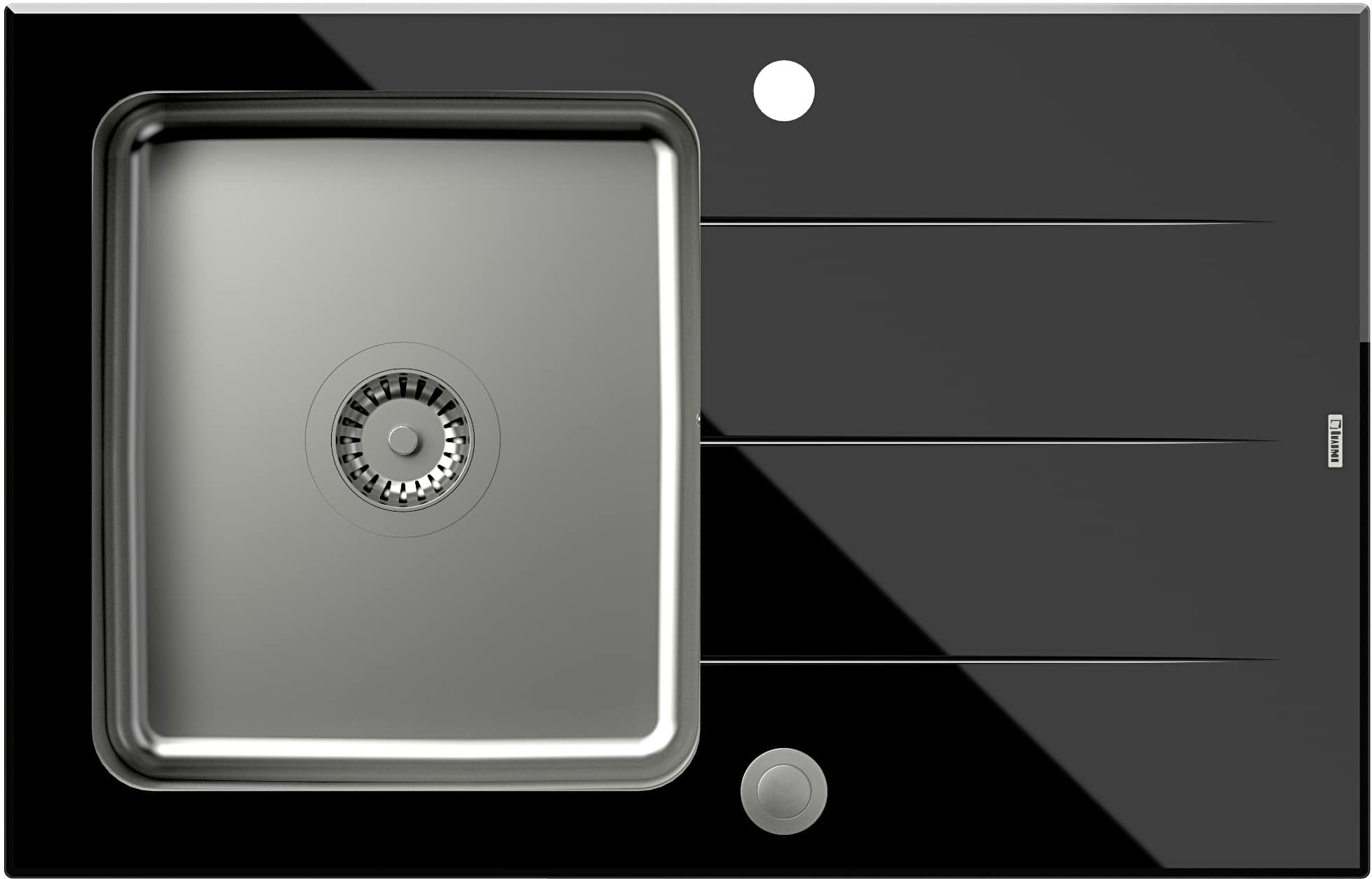 Quadron Ford Waschbecken aus Glas und Stahl 78x50 cm HB3578SC3BS_P2O