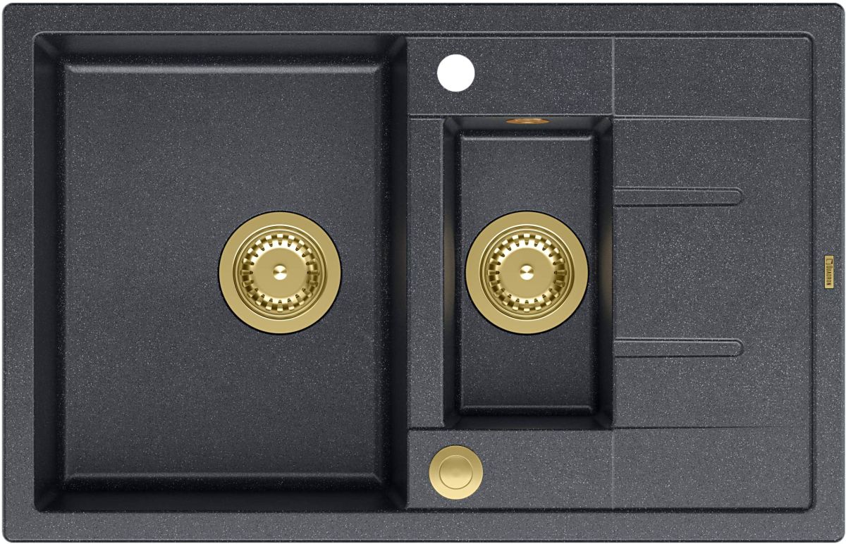Quadron Morgan GraniteQ-Spüle 78x50 cm schwarz HB8224U8-G1_P2O