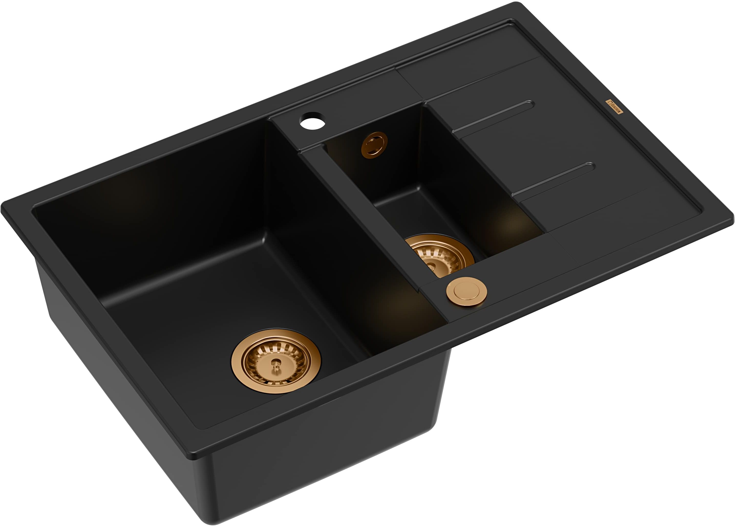 Quadron Morgan GraniteQ-Spüle 78x50 cm schwarz HB8224U7-C1_P2O