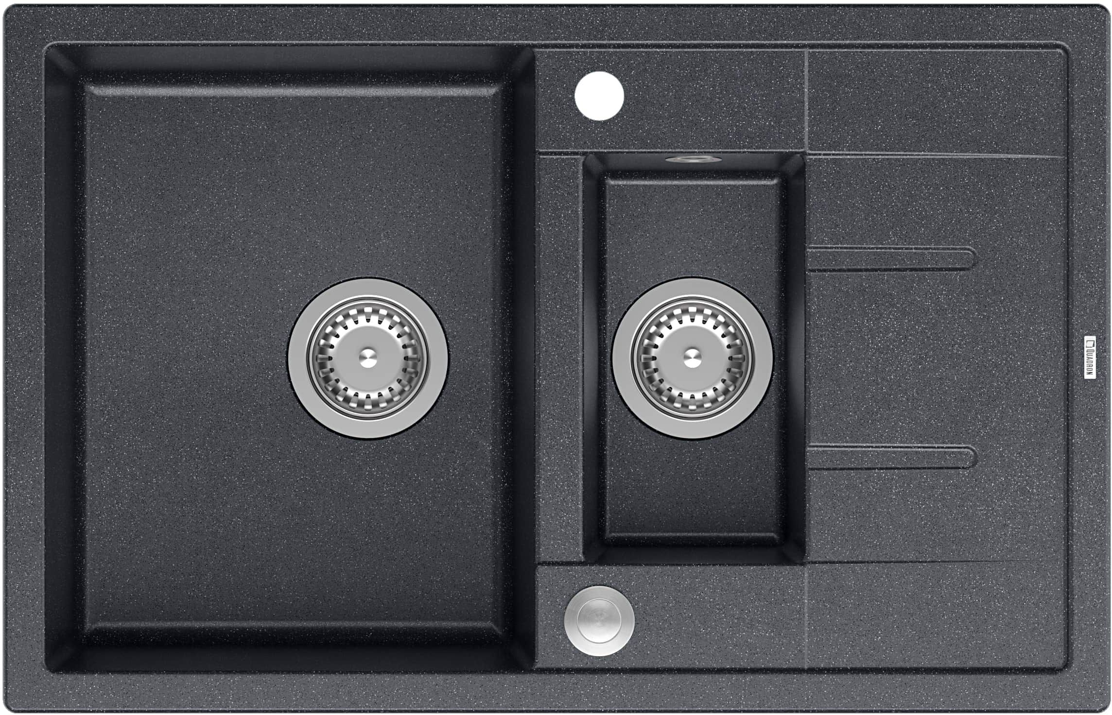 Quadron Morgan GraniteQ-Spüle 78x50 cm schwarz HB8224U8-BS_P2O