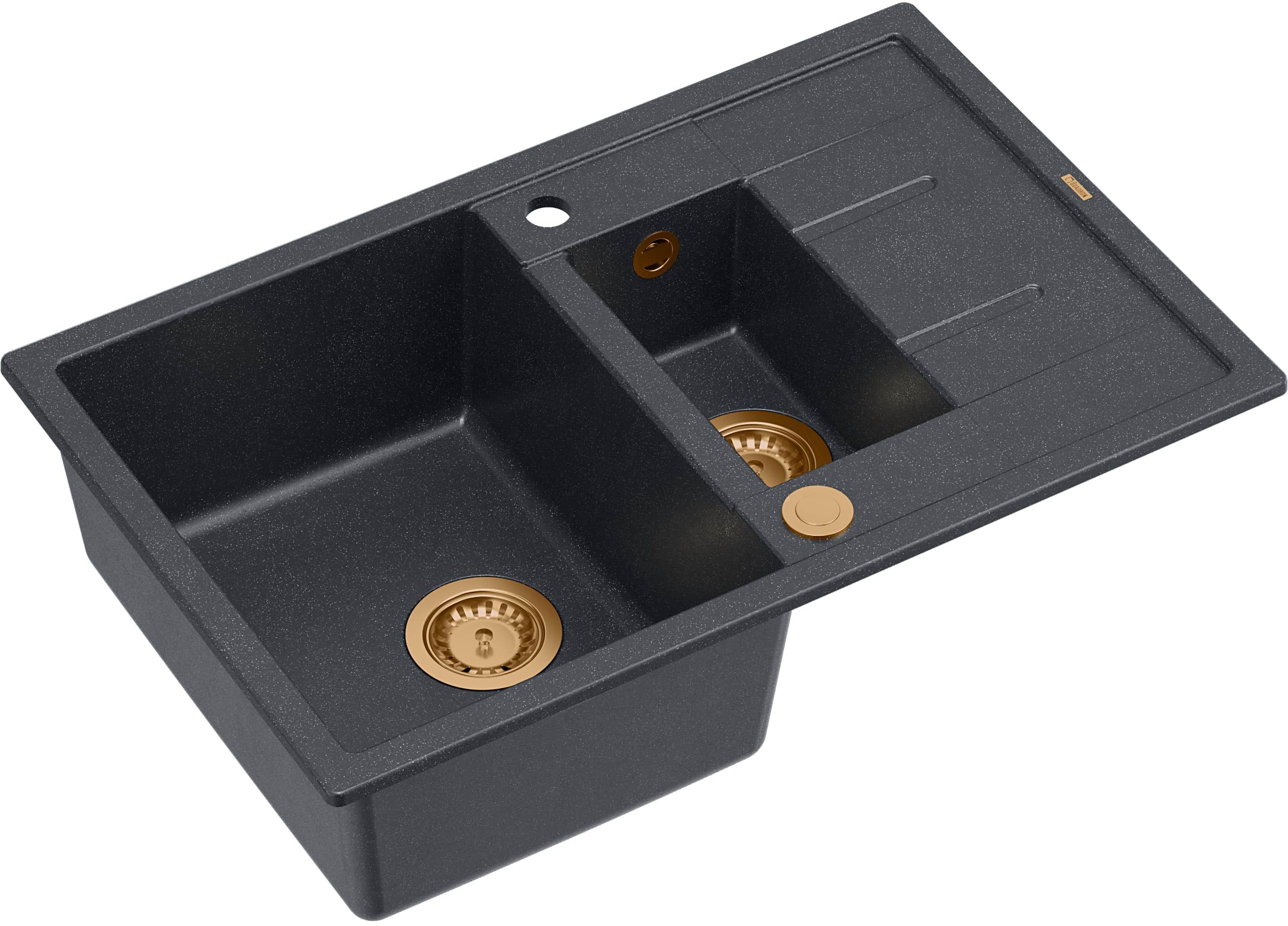 Quadron Morgan GraniteQ-Spüle 78x50 cm schwarz HB8224U8-C1_P2O