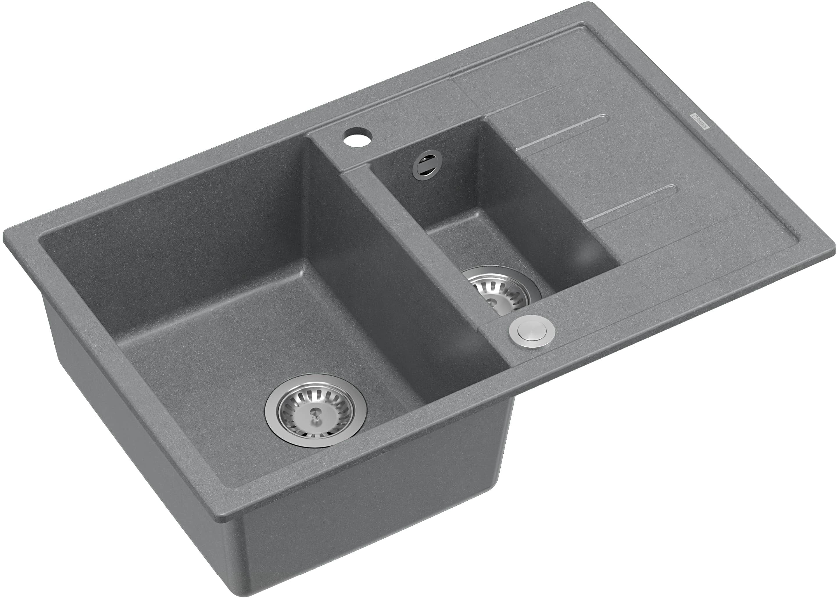 Quadron Morgan GraniteQ-Spüle 78x50 cm grau/graphit/onyx HB8224U5-BS_P2O