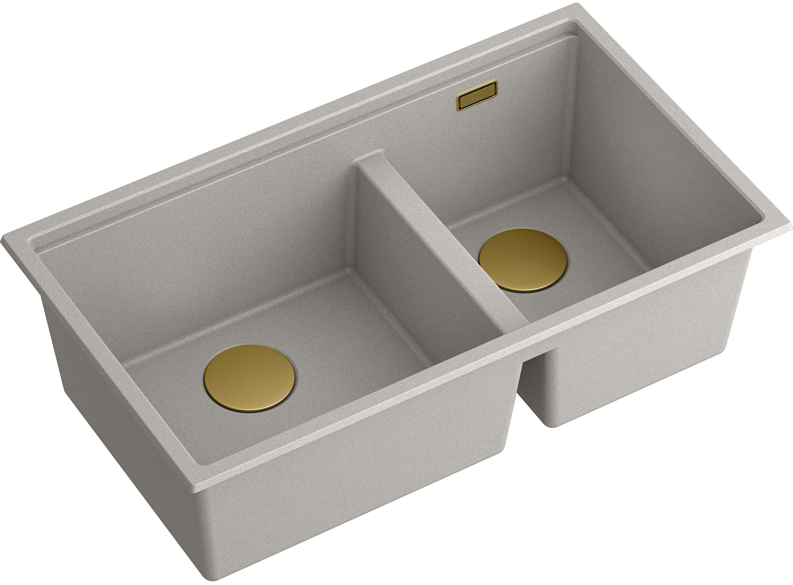 Quadron Clark GraniteQ-Spüle 84x48.5 cm grau/graphit/onyx BM3319102U-GR-PVDC1