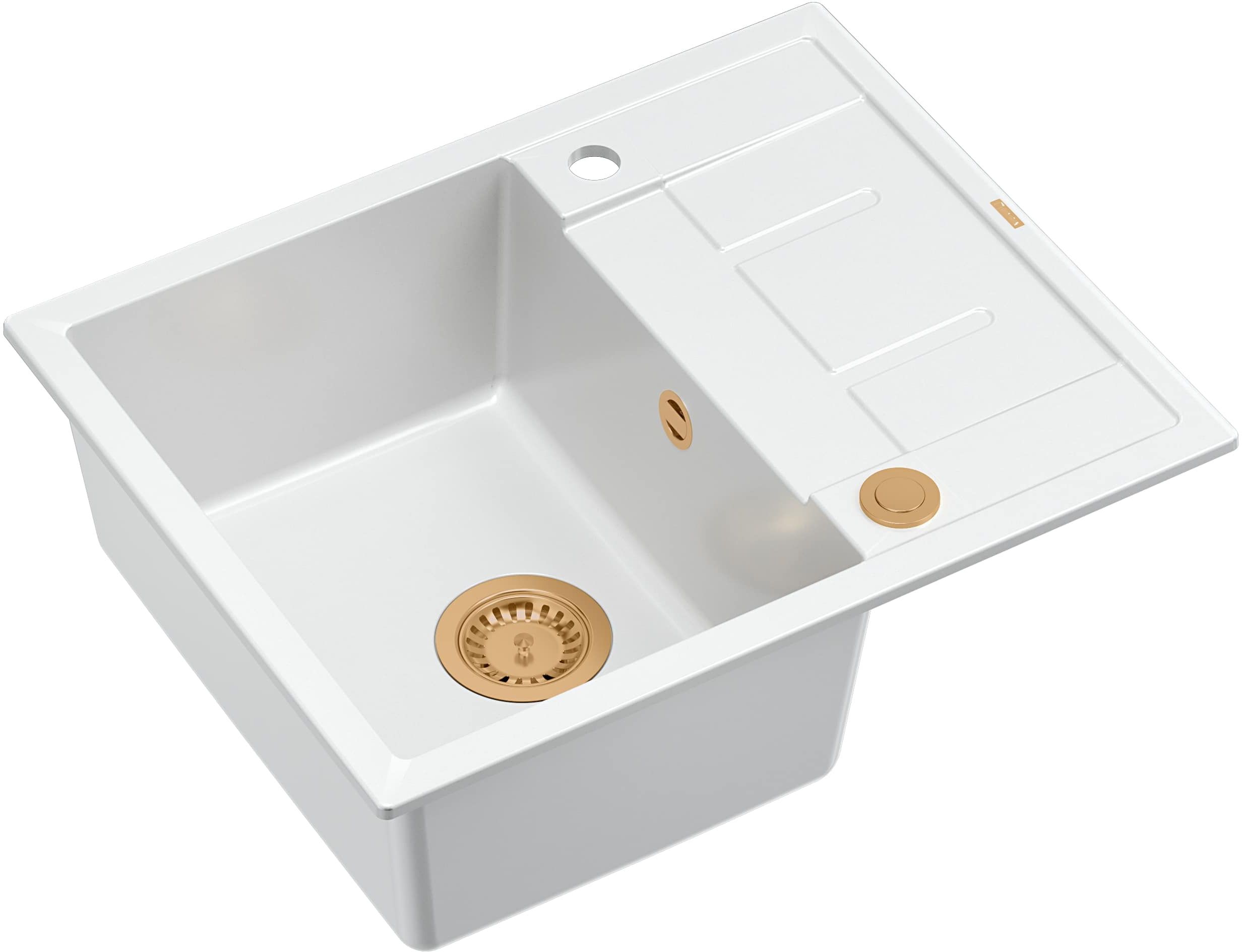 Quadron Morgan GraniteQ-Spüle 62x50 cm weiß HB8210U1-C1_P2O