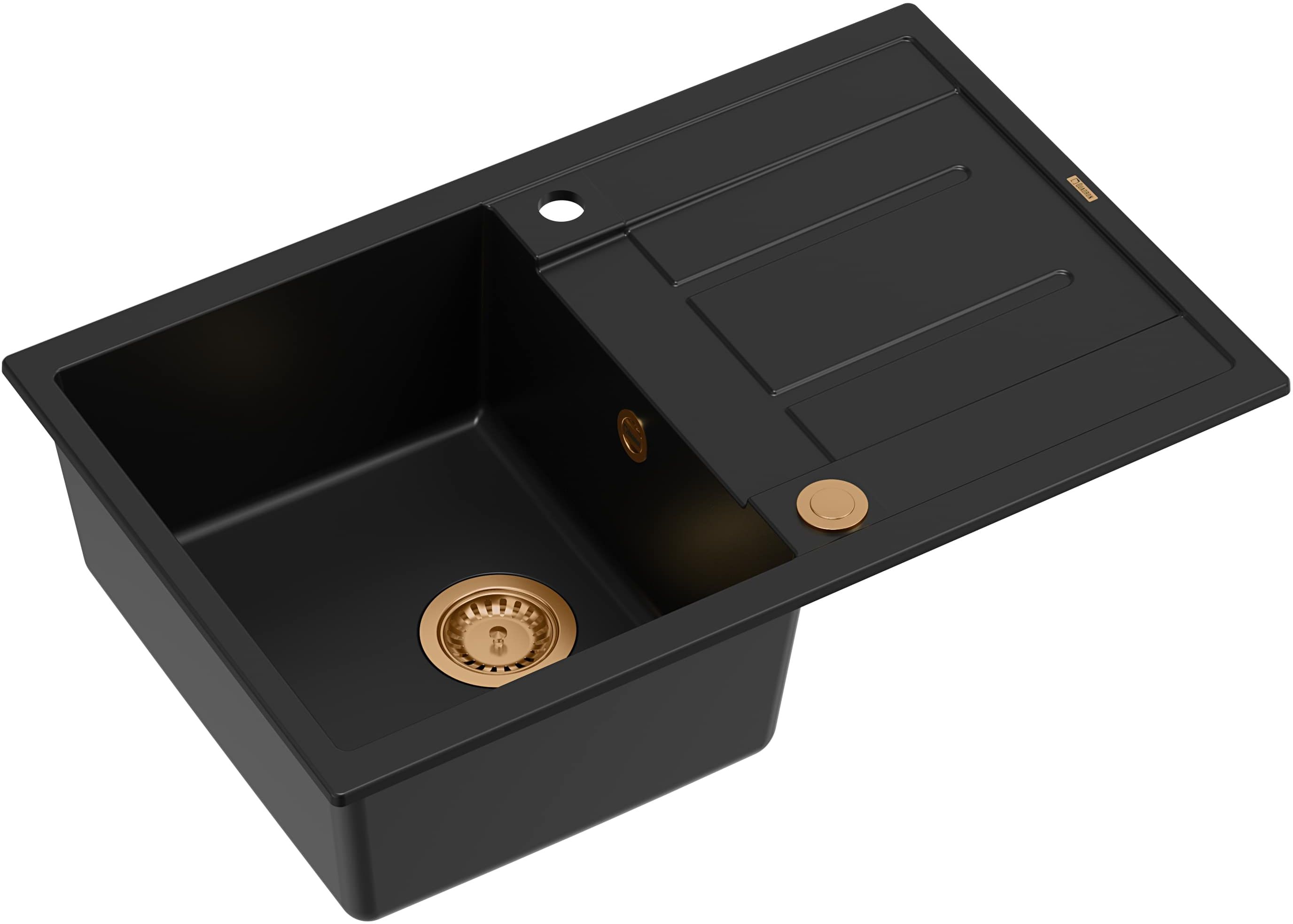 Quadron Morgan GraniteQ-Spüle 78x50 cm schwarz HB8203U7-C1_P2O