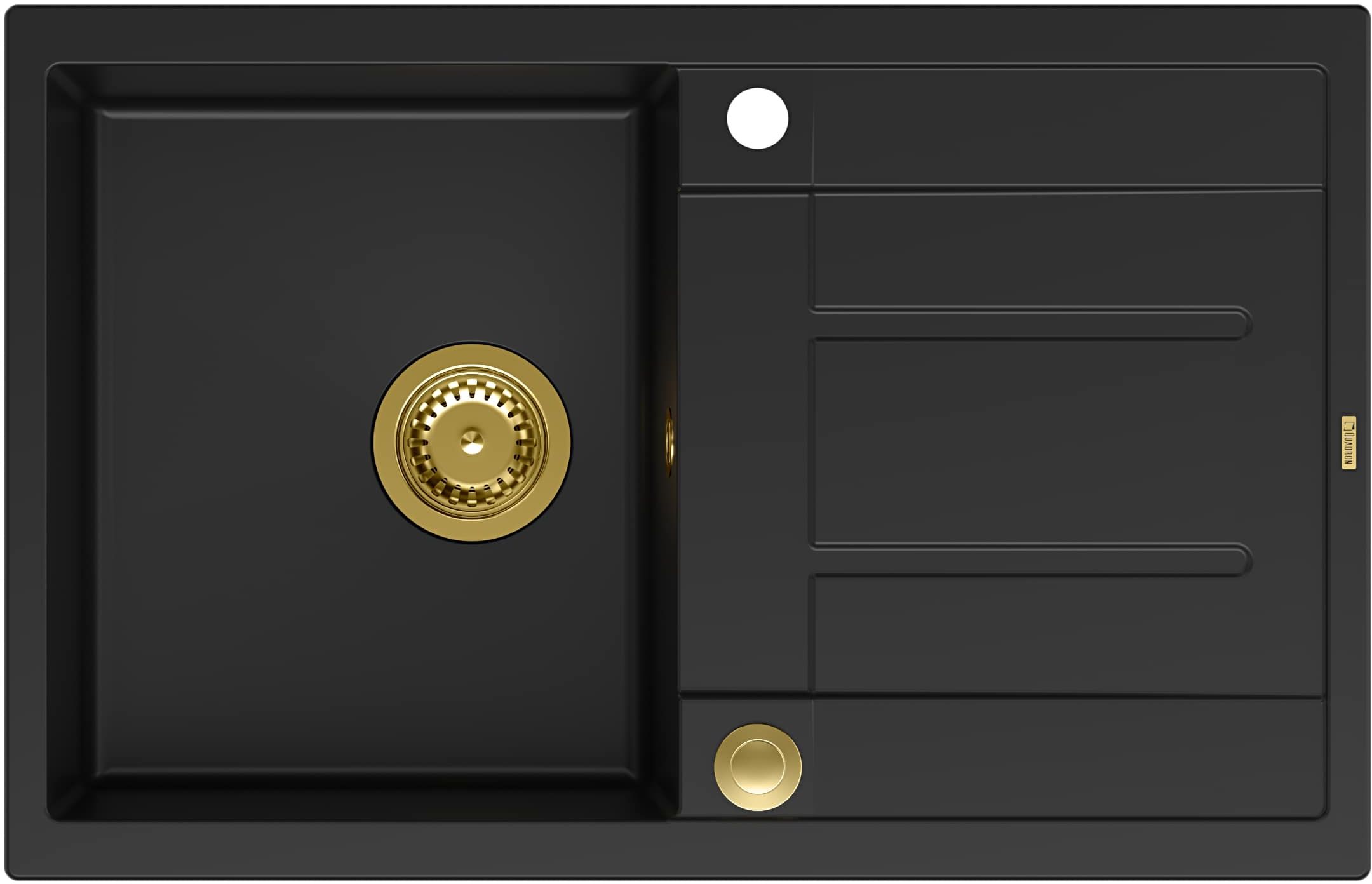 Quadron Morgan GraniteQ-Spüle 78x50 cm schwarz HB8203U7-G1_P2O