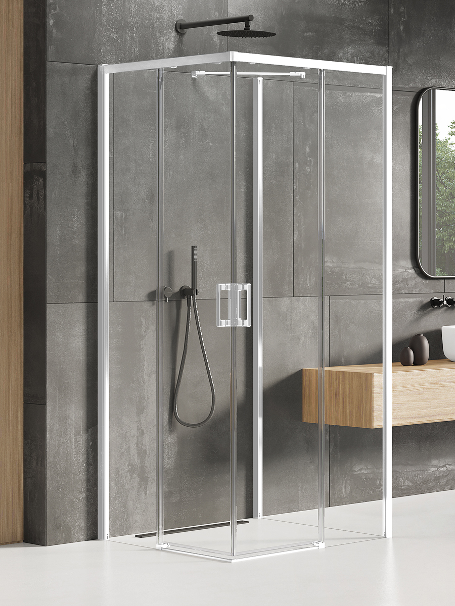 New Trendy Prime White Dusche 100x70 cm rechteckig weiß Matte/durchsichtiges Glas K-1096