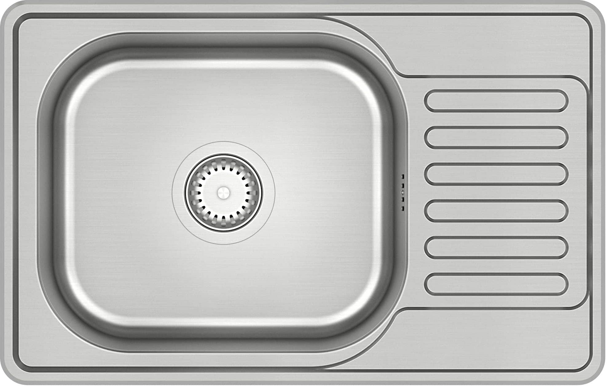 Quadron Eddie 111 Stahlspüle mit Siphon 66x42 cm stahl HD111SAT6642