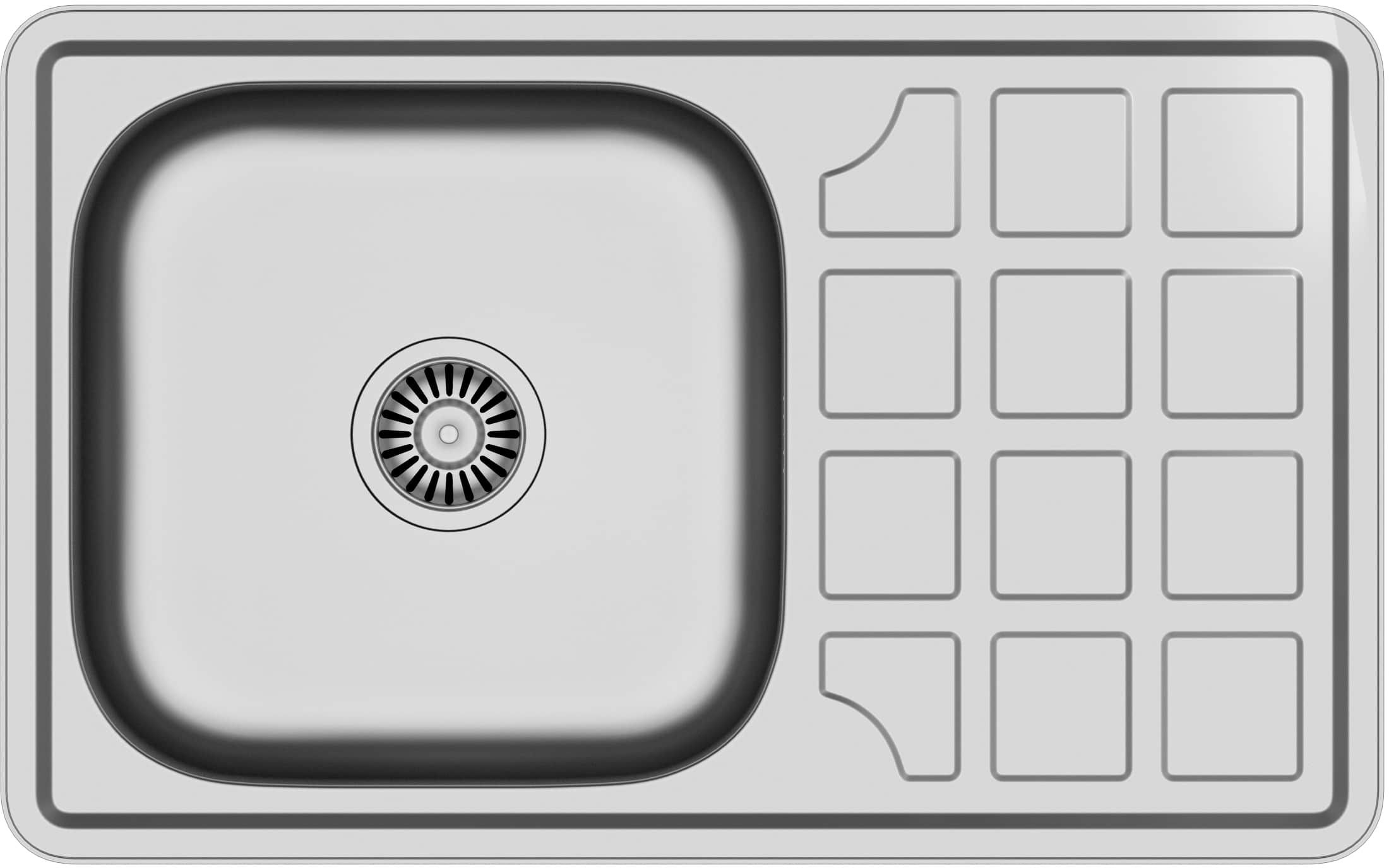 Quadron Louis 111 Stahlspüle mit Siphon 78x48 cm HD111LEN7848