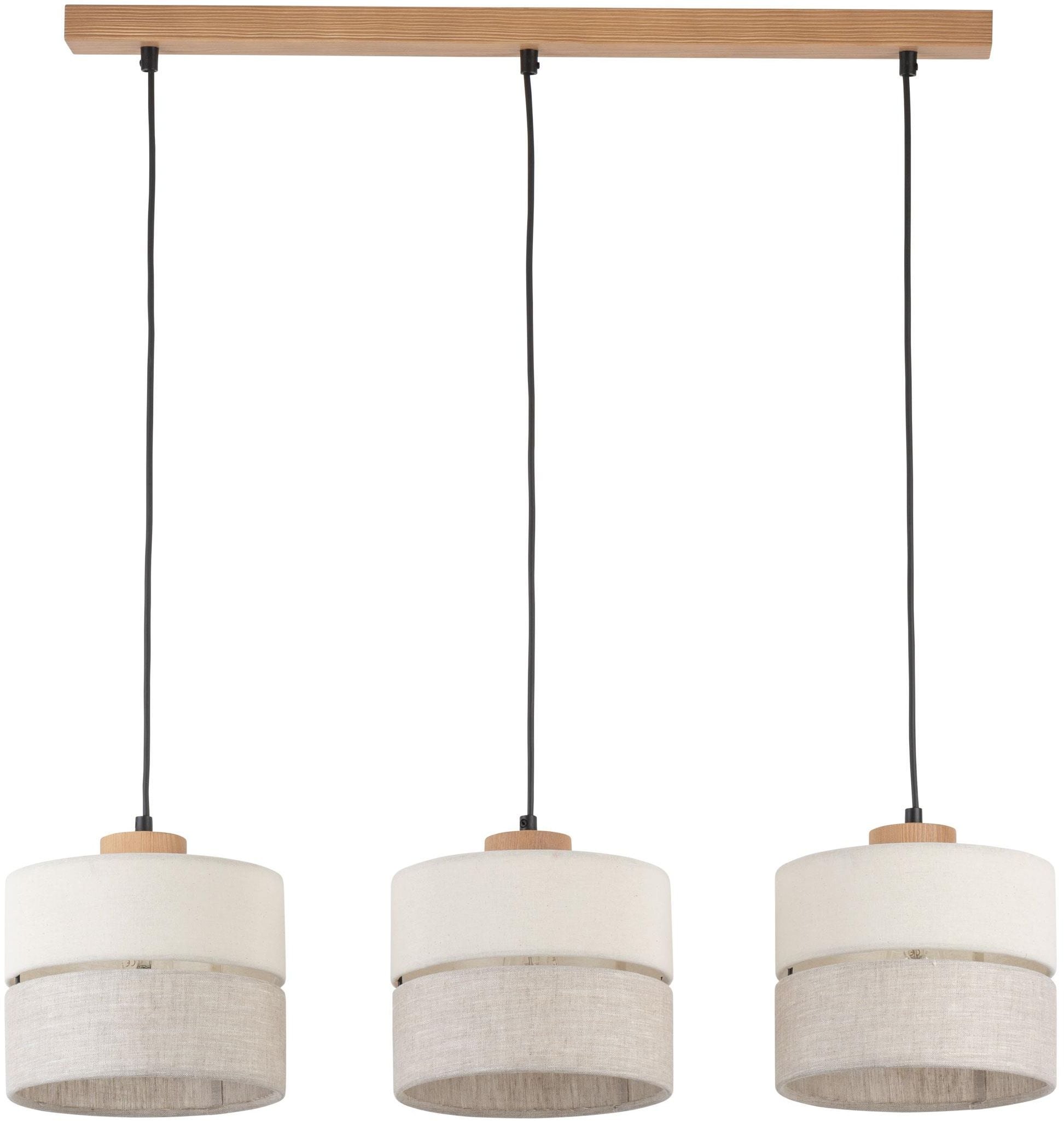 TK Lighting Eco Pendelleuchte 3x15 W schwarz-grau/aschfarben-holz-beige 5771