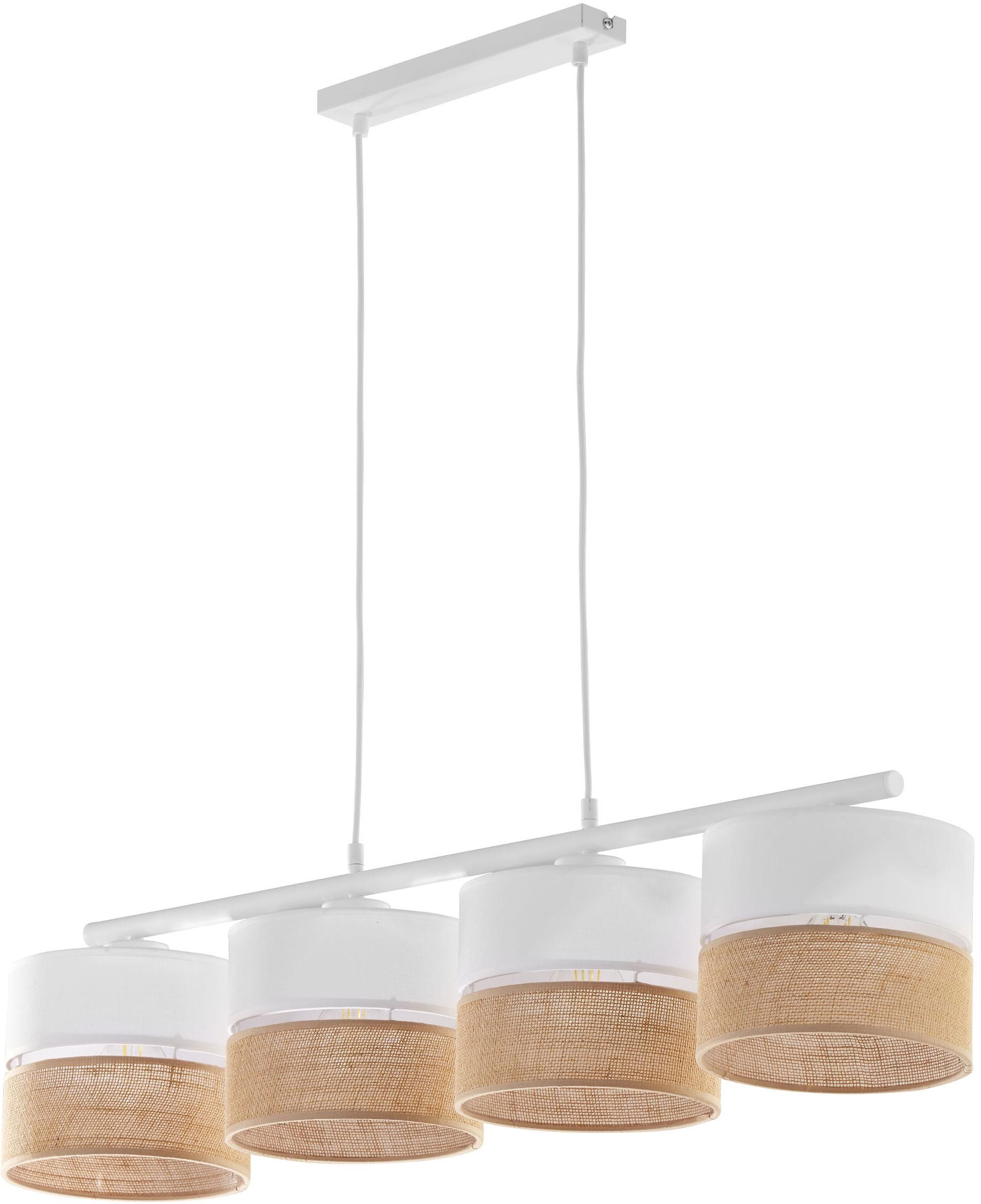 TK Lighting Linobianco Pendelleuchte 4x15 W weiß-braun 6576