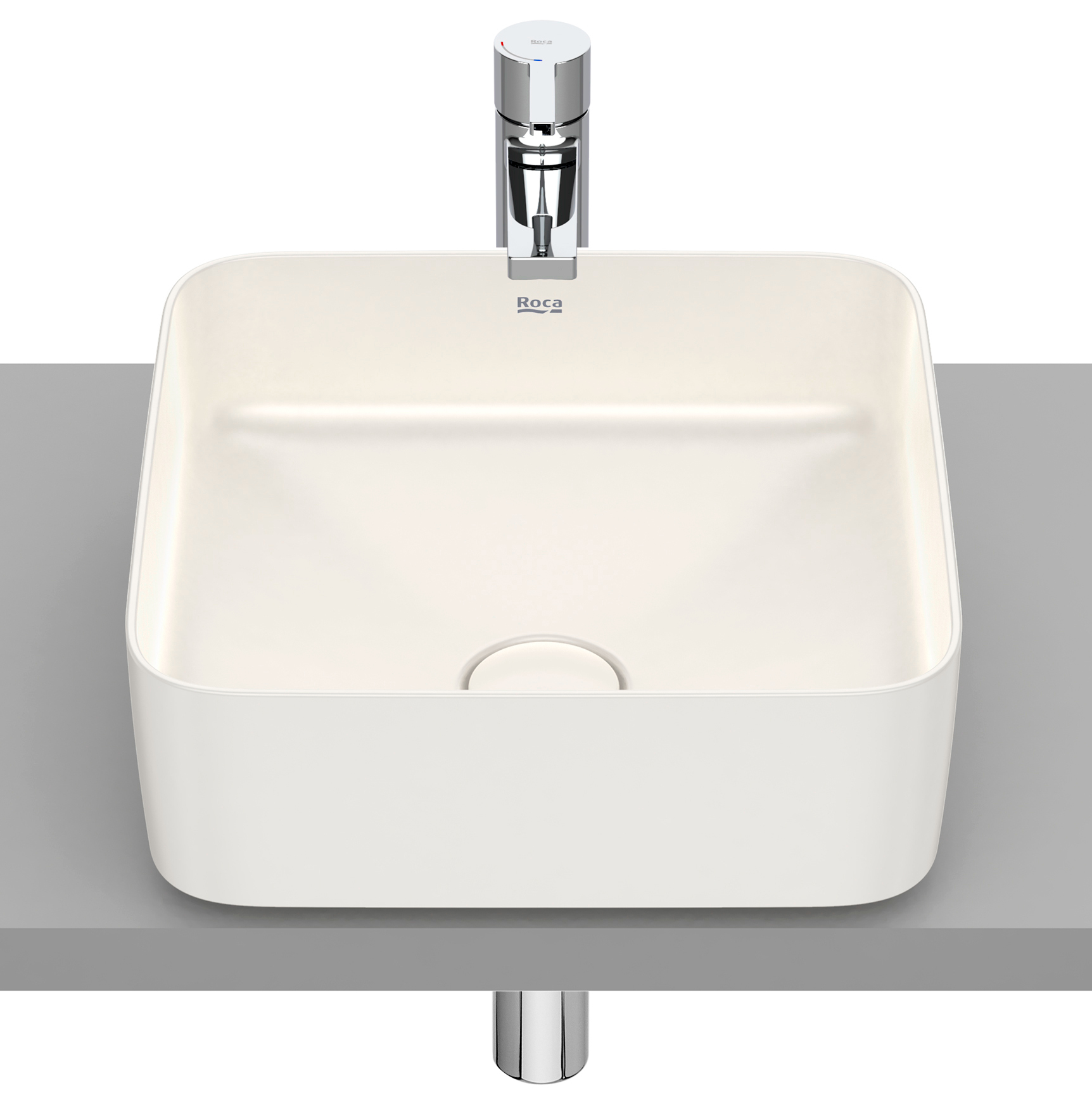 Roca Inspira Waschbecken 37x37 cm quadratisch Aufsatzwaschbecken braun/beige A327532650