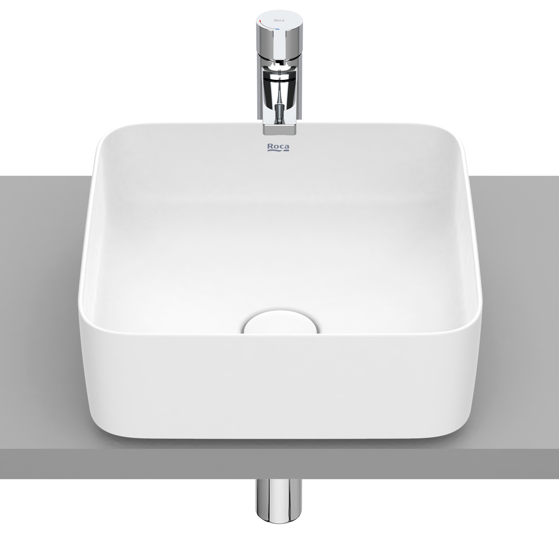 Roca Inspira Waschbecken 37x37 cm quadratisch Aufsatzwaschbecken weiß A327532620