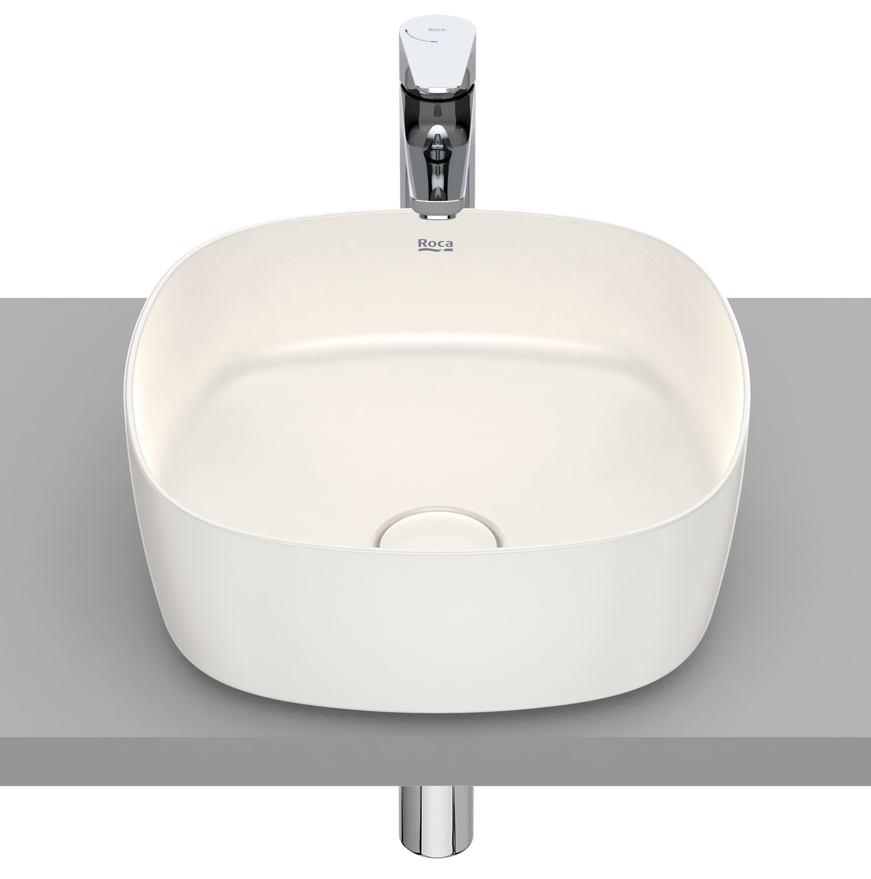 Roca Inspira Waschbecken 37x37 cm quadratisch Aufsatzwaschbecken braun/beige A327502650