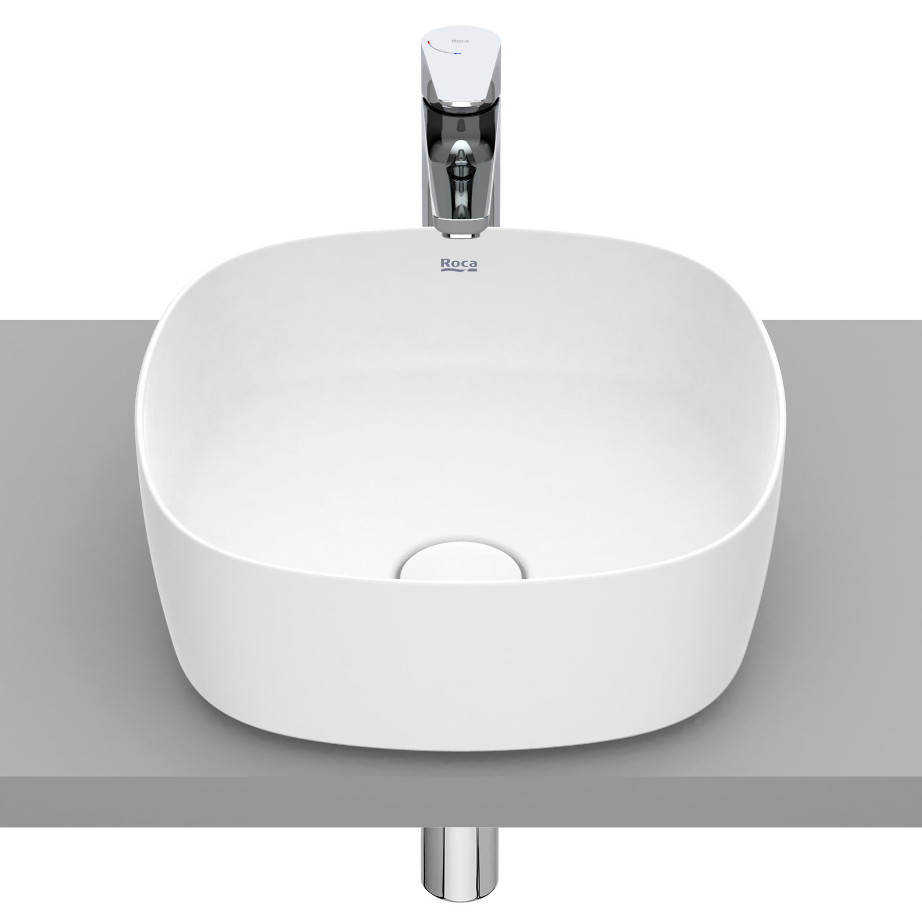 Roca Inspira Waschbecken 37x37 cm quadratisch Aufsatzwaschbecken weiß A327502620