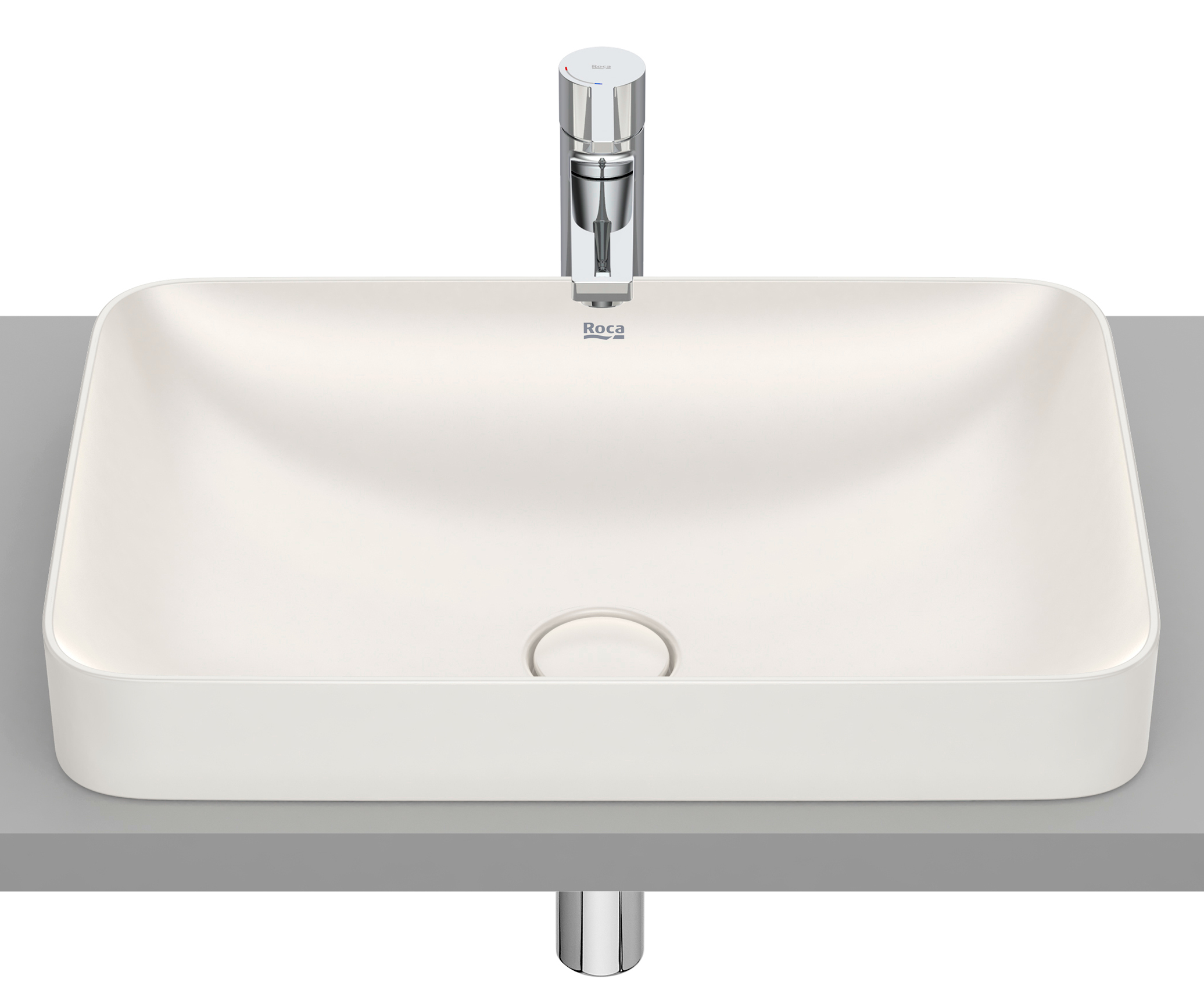 Roca Inspira Waschbecken 55x37 cm rechteckig Einbauwaschbecken braun/beige A327534650