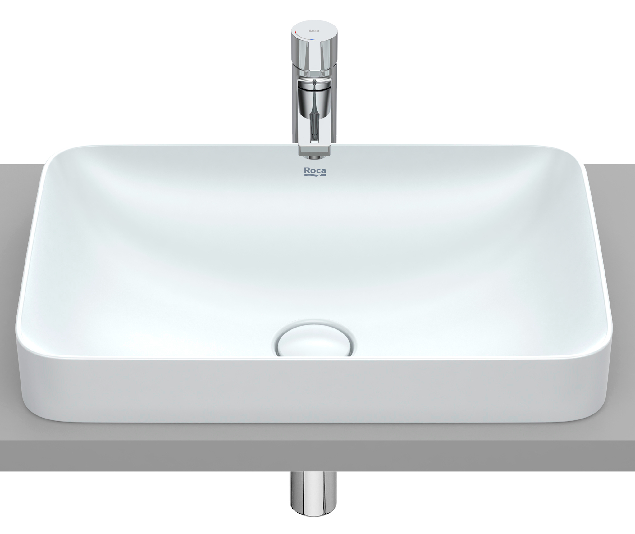 Roca Inspira Waschbecken 55x37 cm rechteckig Einbauwaschbecken A327534630