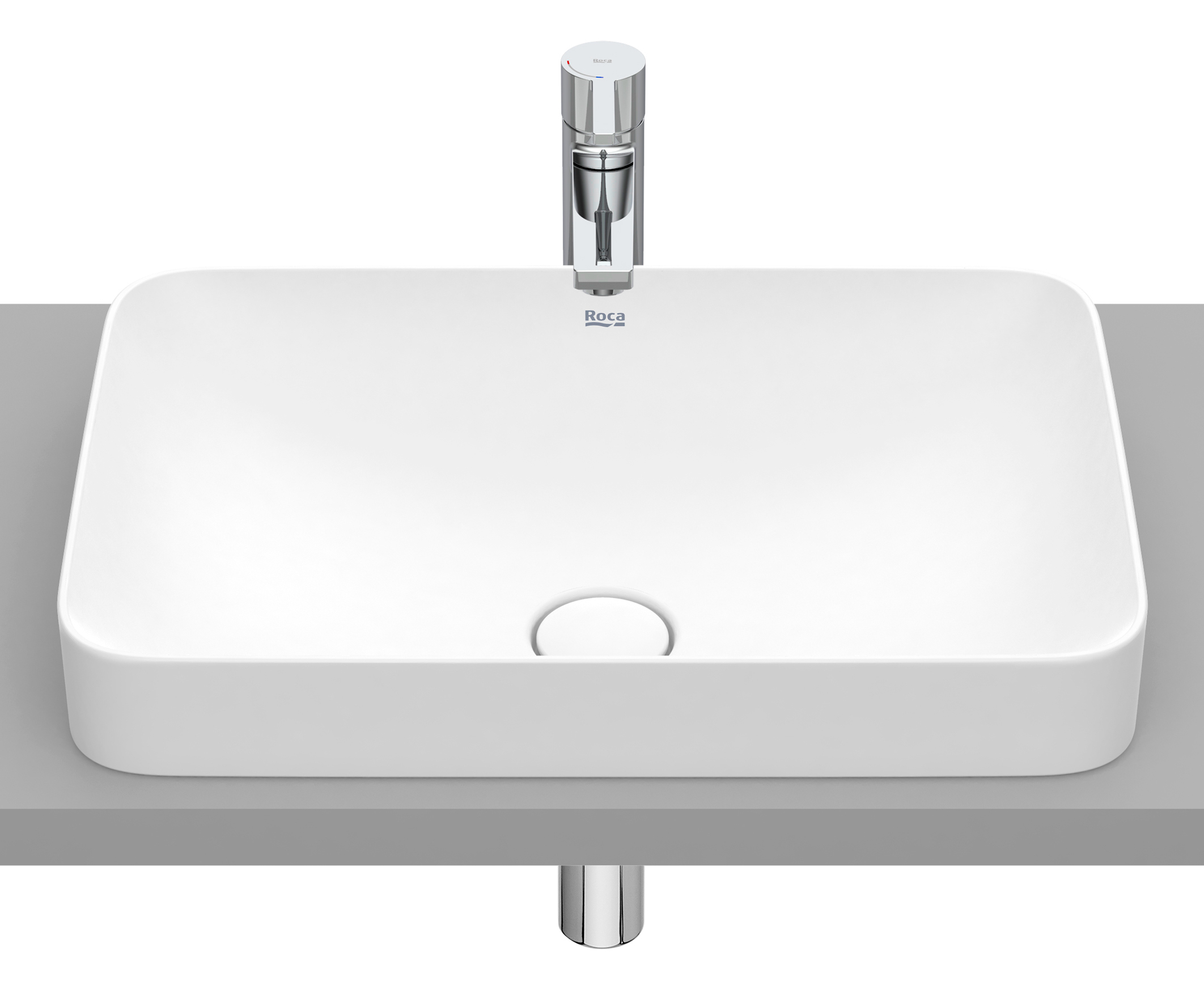 Roca Inspira Waschbecken 55x37 cm rechteckig Einbauwaschbecken weiß A327534620