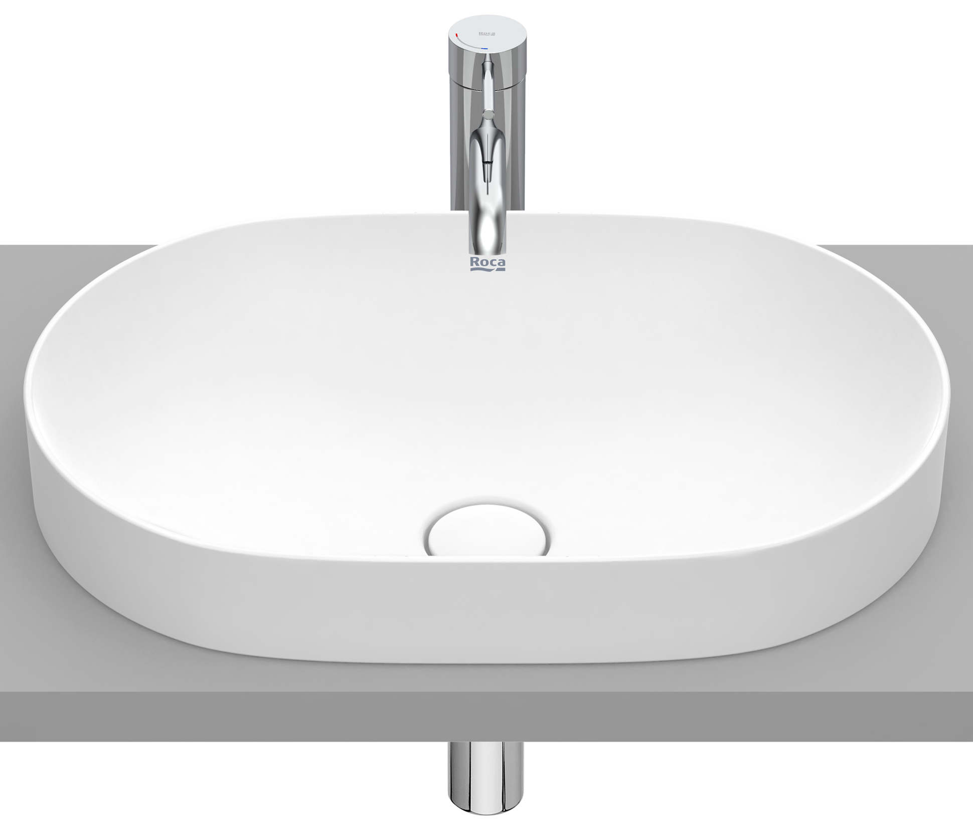 Roca Inspira Waschbecken 55x37 cm oval Einbauwaschbecken weiß A327527620