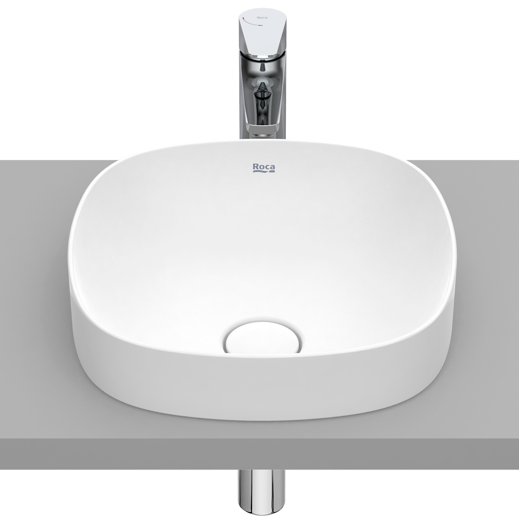 Roca Inspira Waschbecken 37x37 cm quadratisch Einbauwaschbecken weiß A32750R620