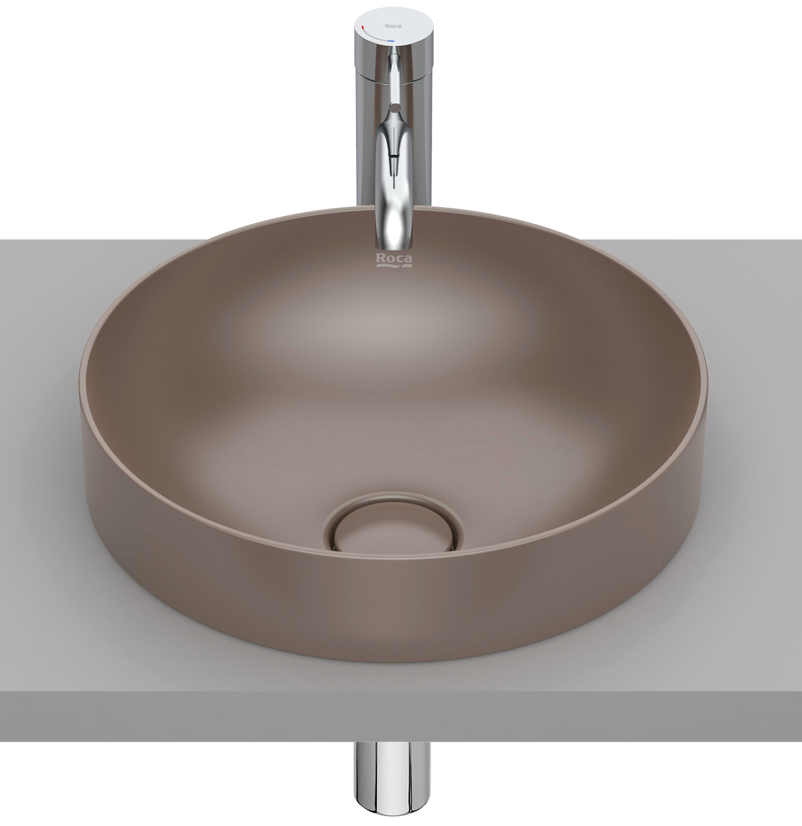 Roca Inspira Waschbecken 37x37 cm rund Einbauwaschbecken A32752R660